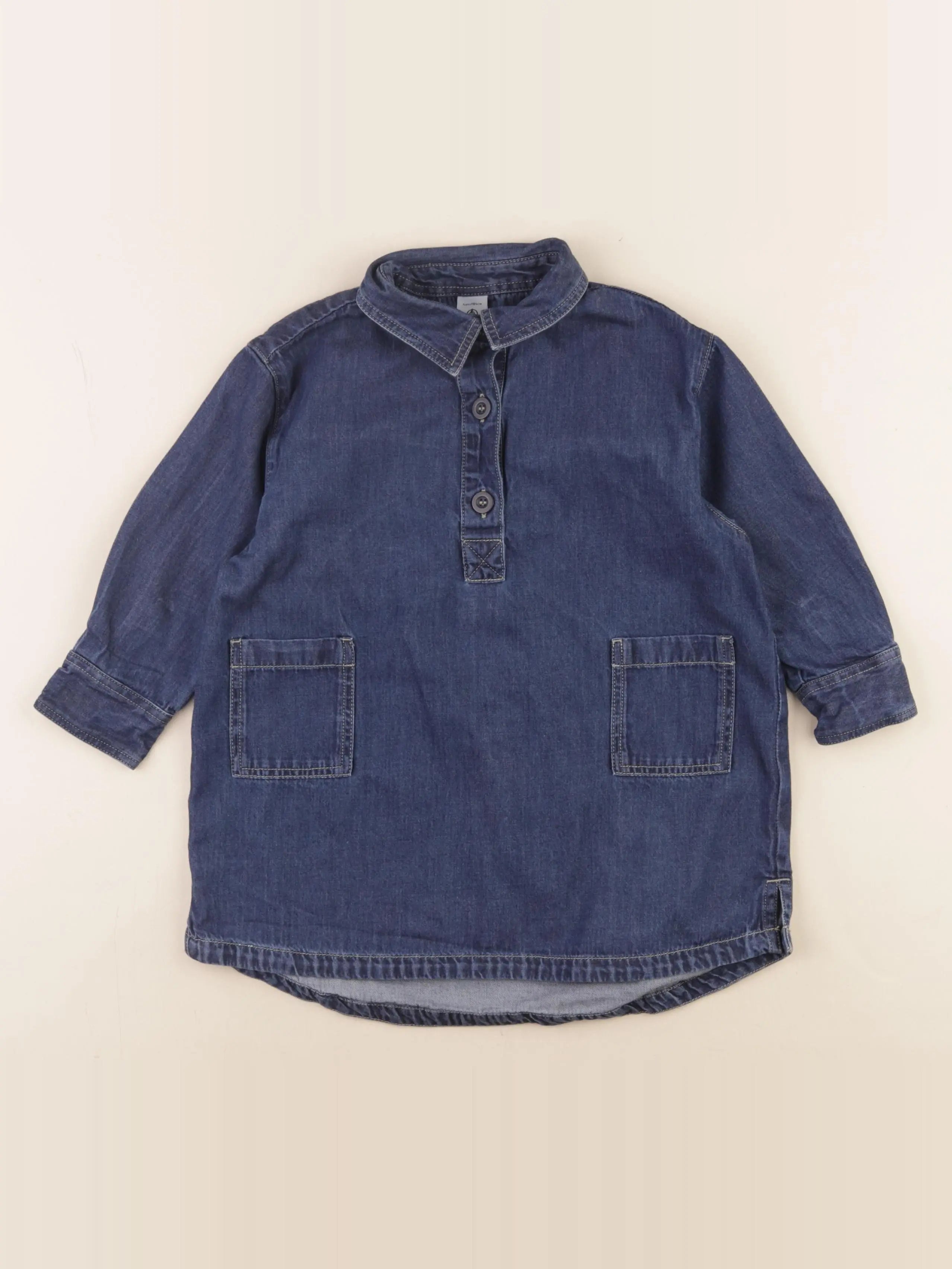 Petit Bateau - robe bleu - 4 ans