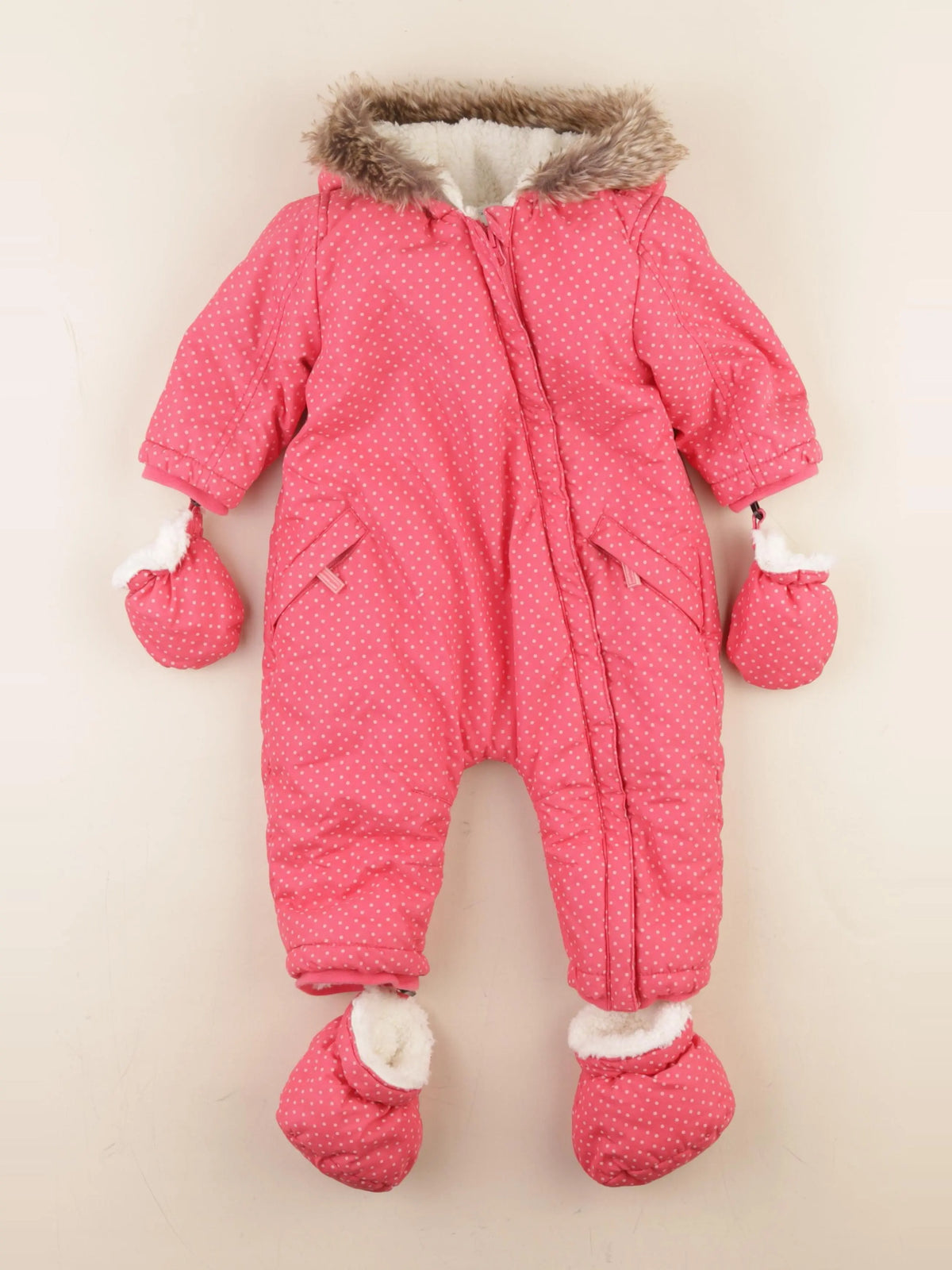 Vertbaudet - combi-pilote rose - 6 mois