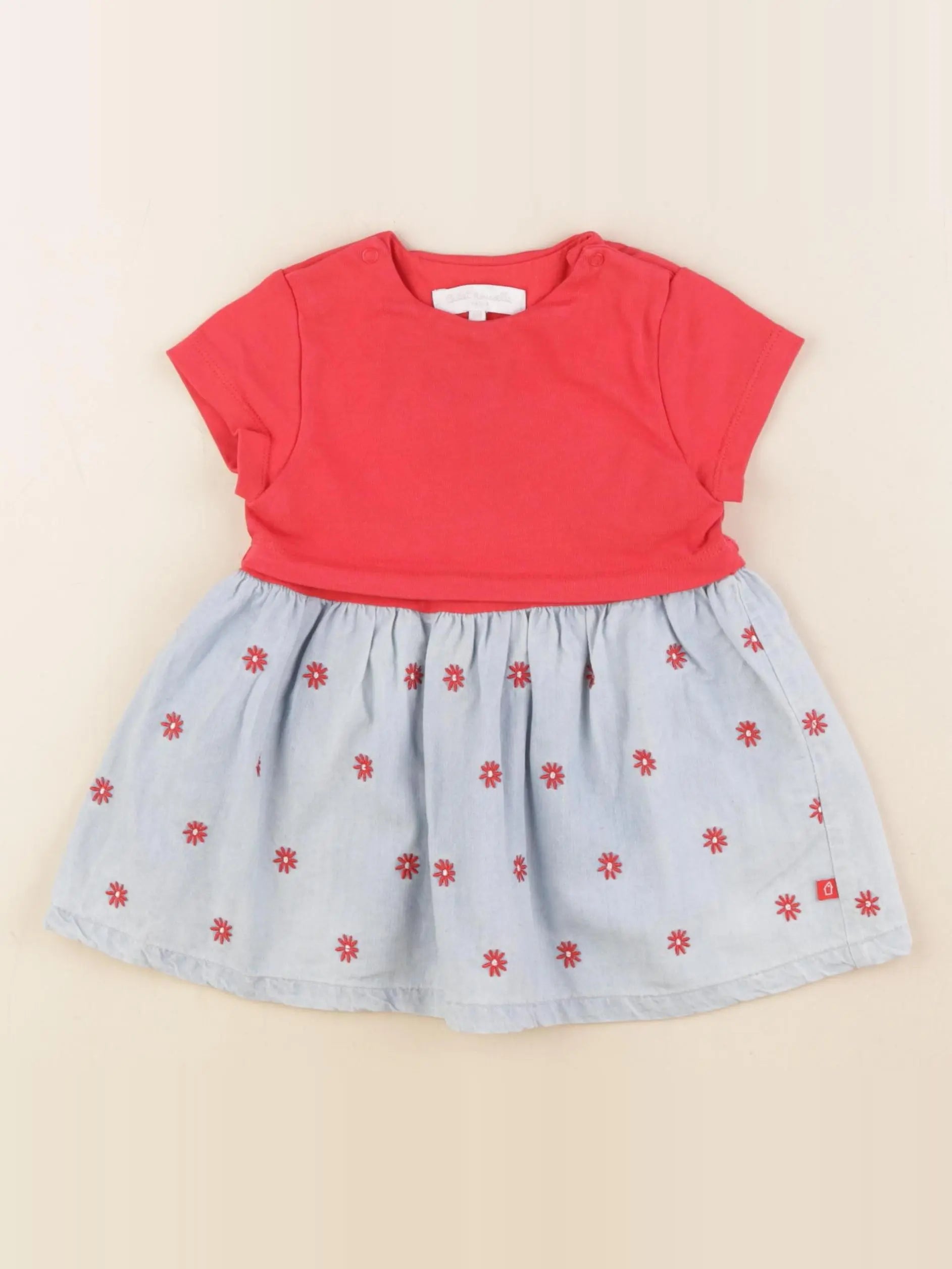 Cadet Rousselle - robe bleu, rouge - 6 mois