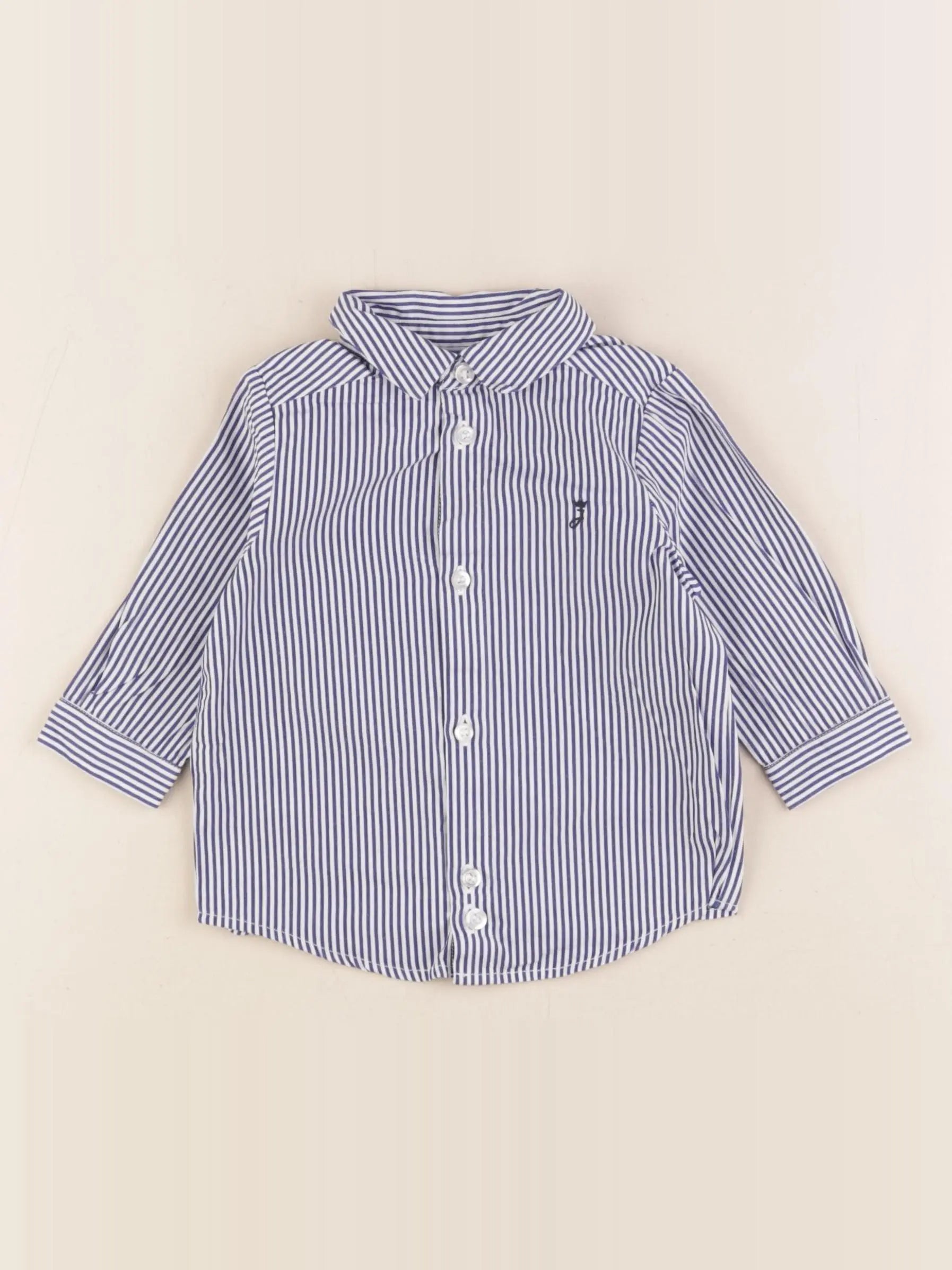 Jacadi - chemise bleu, blanc - 6 mois