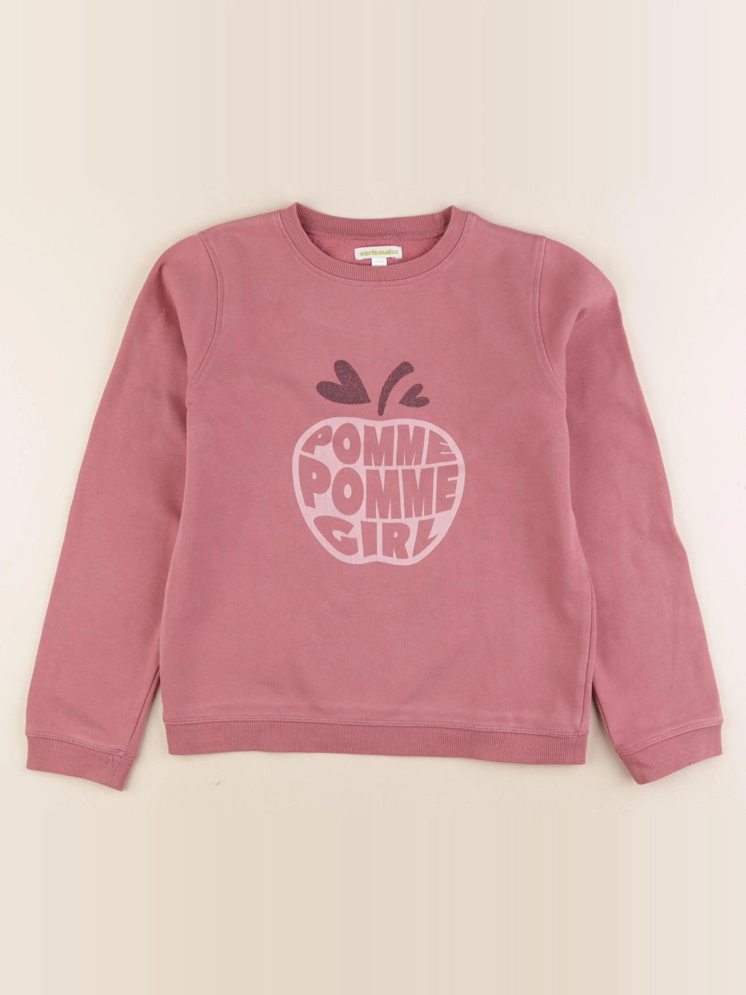 Vertbaudet - sweat rose - 10 ans
