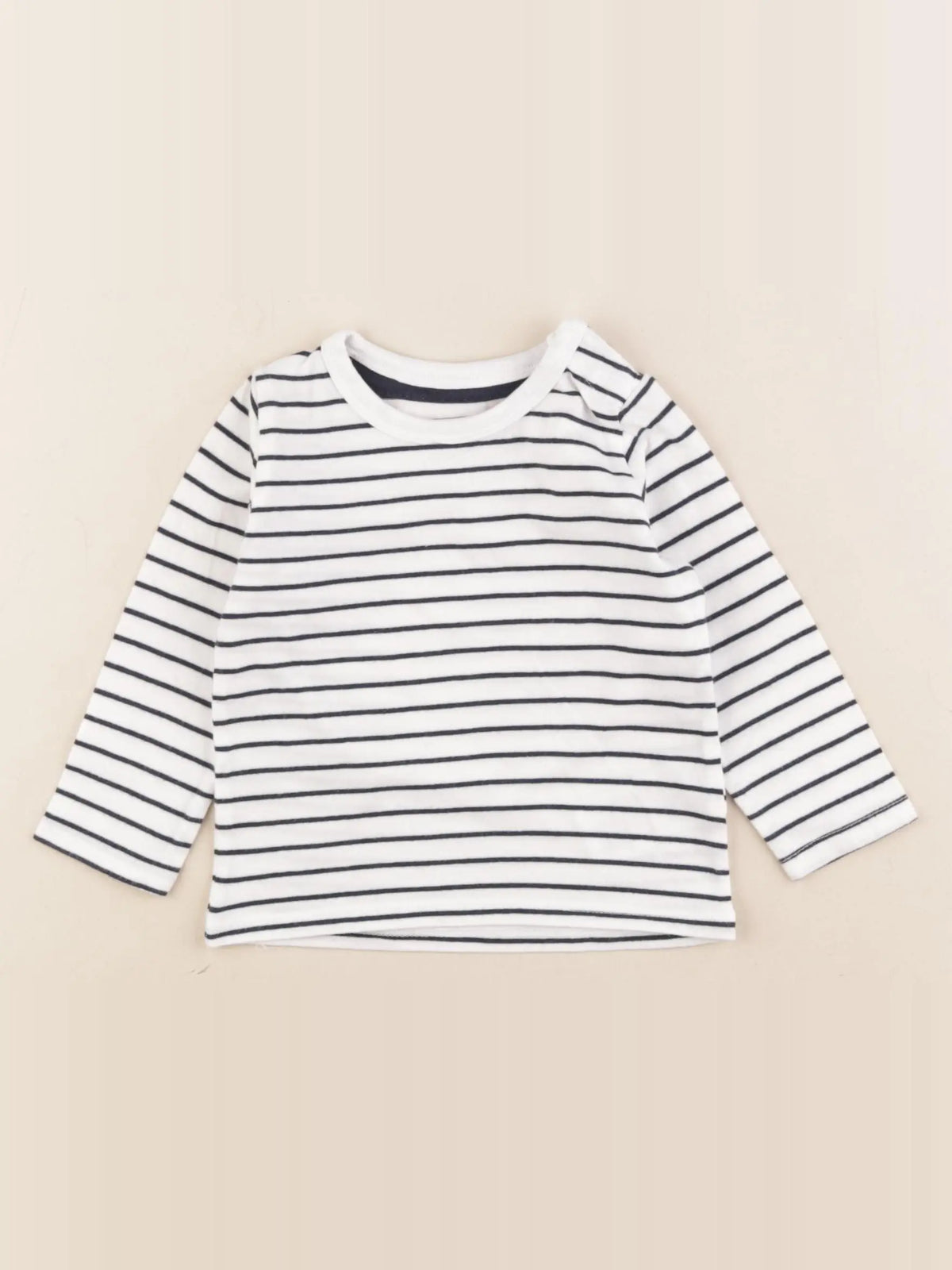 Vertbaudet - tee-shirt blanc, bleu - 9 mois