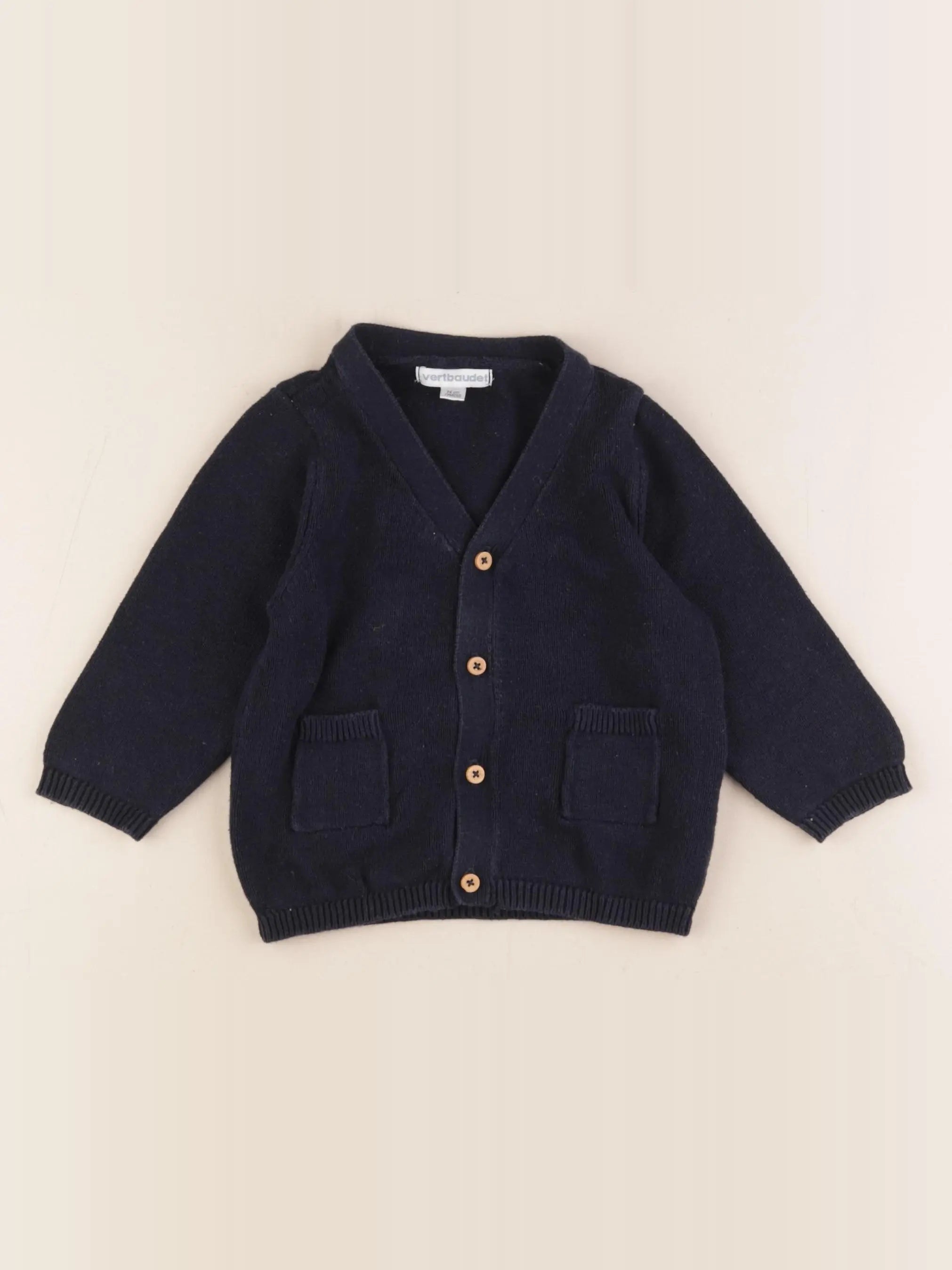 Vertbaudet - gilet bleu - 12 mois