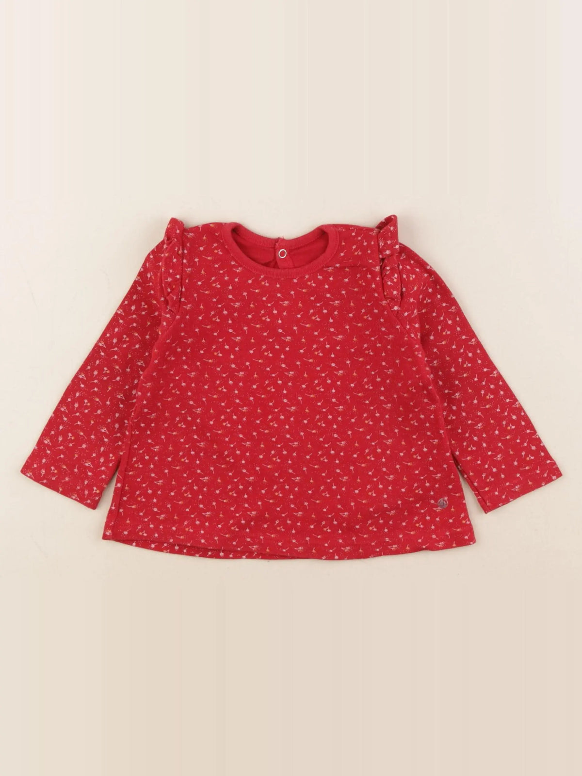 Petit Bateau - tee-shirt rouge - 12 mois
