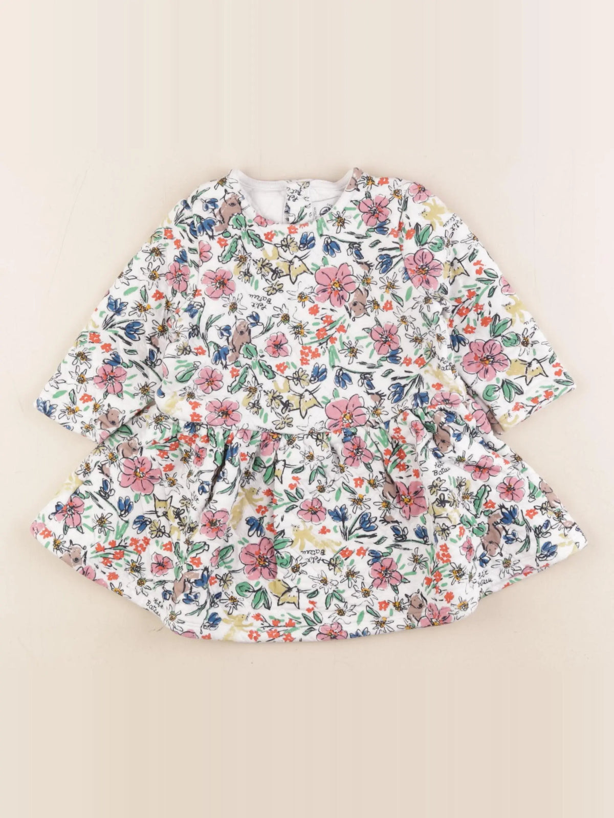 Petit Bateau - robe multicolore - 12 mois