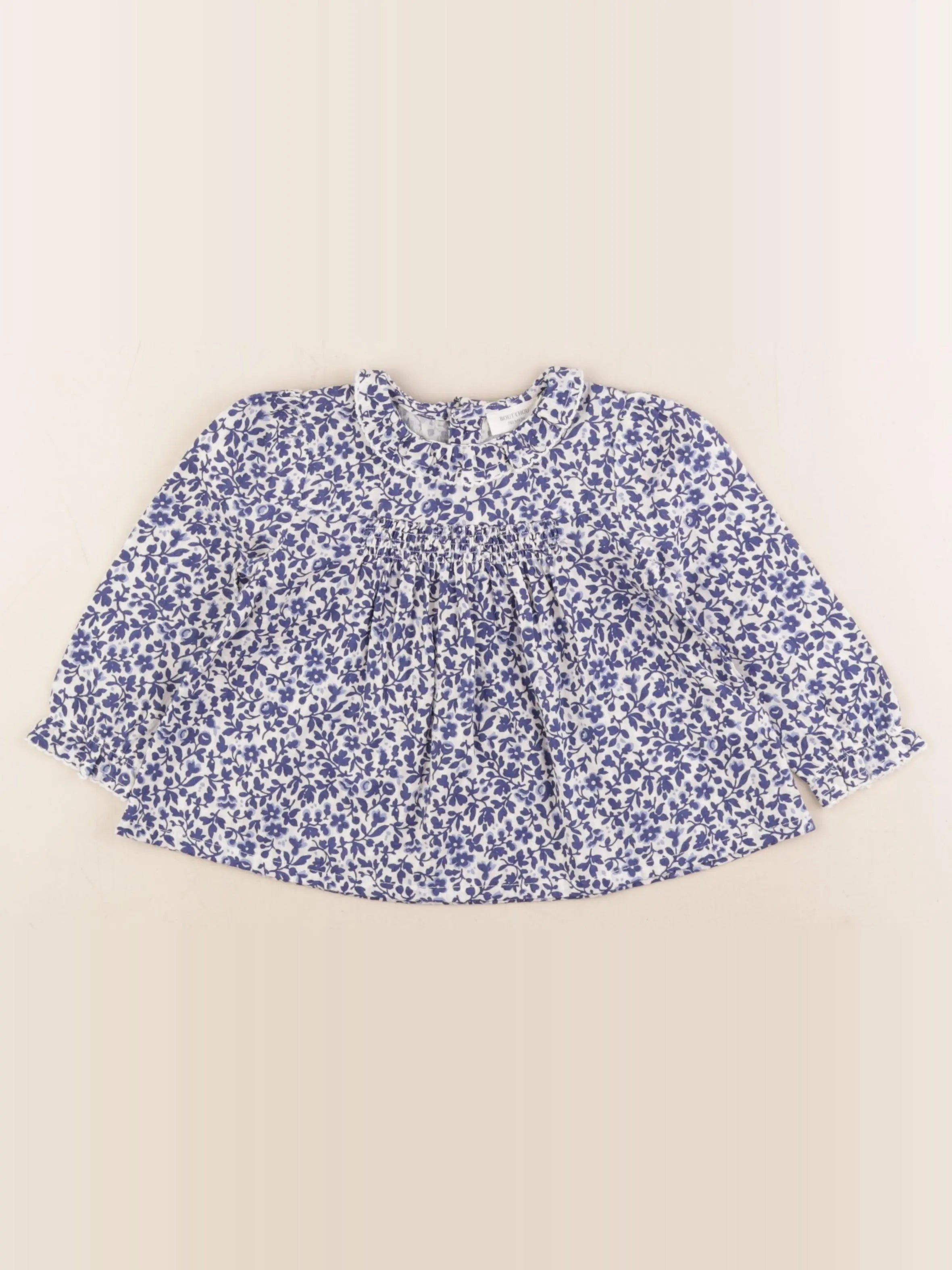 Boutchou - blouse bleu - 12 mois