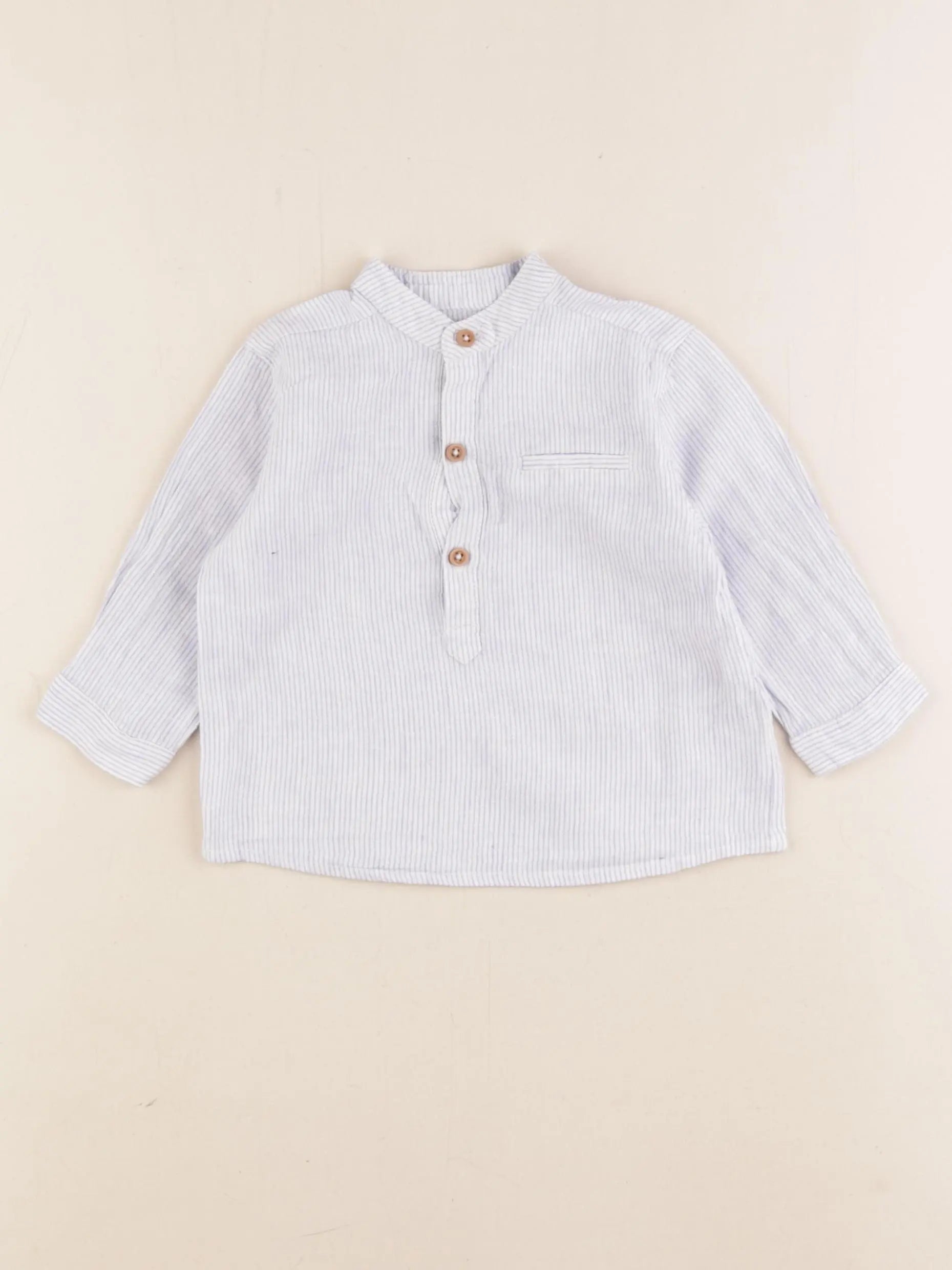 Boutchou - chemise bleu, blanc - 6 mois