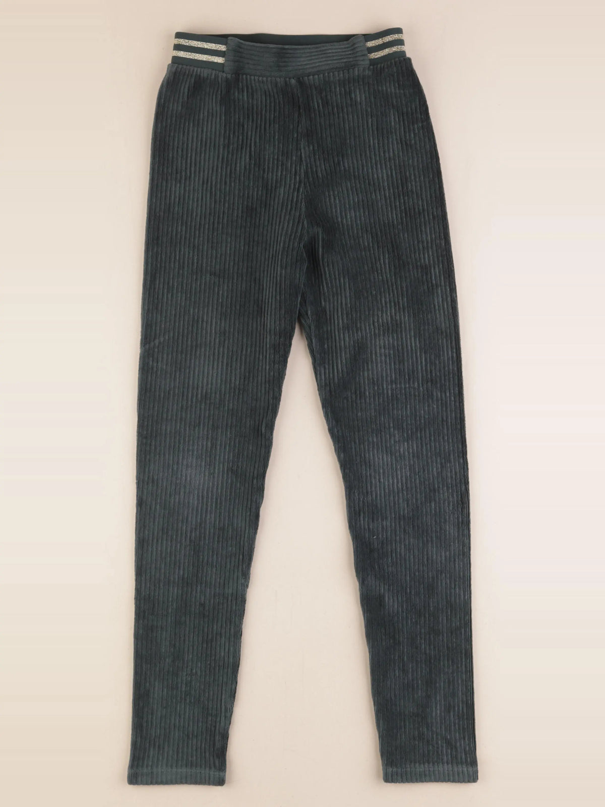 Vertbaudet - pantalon vert, or - 10 ans