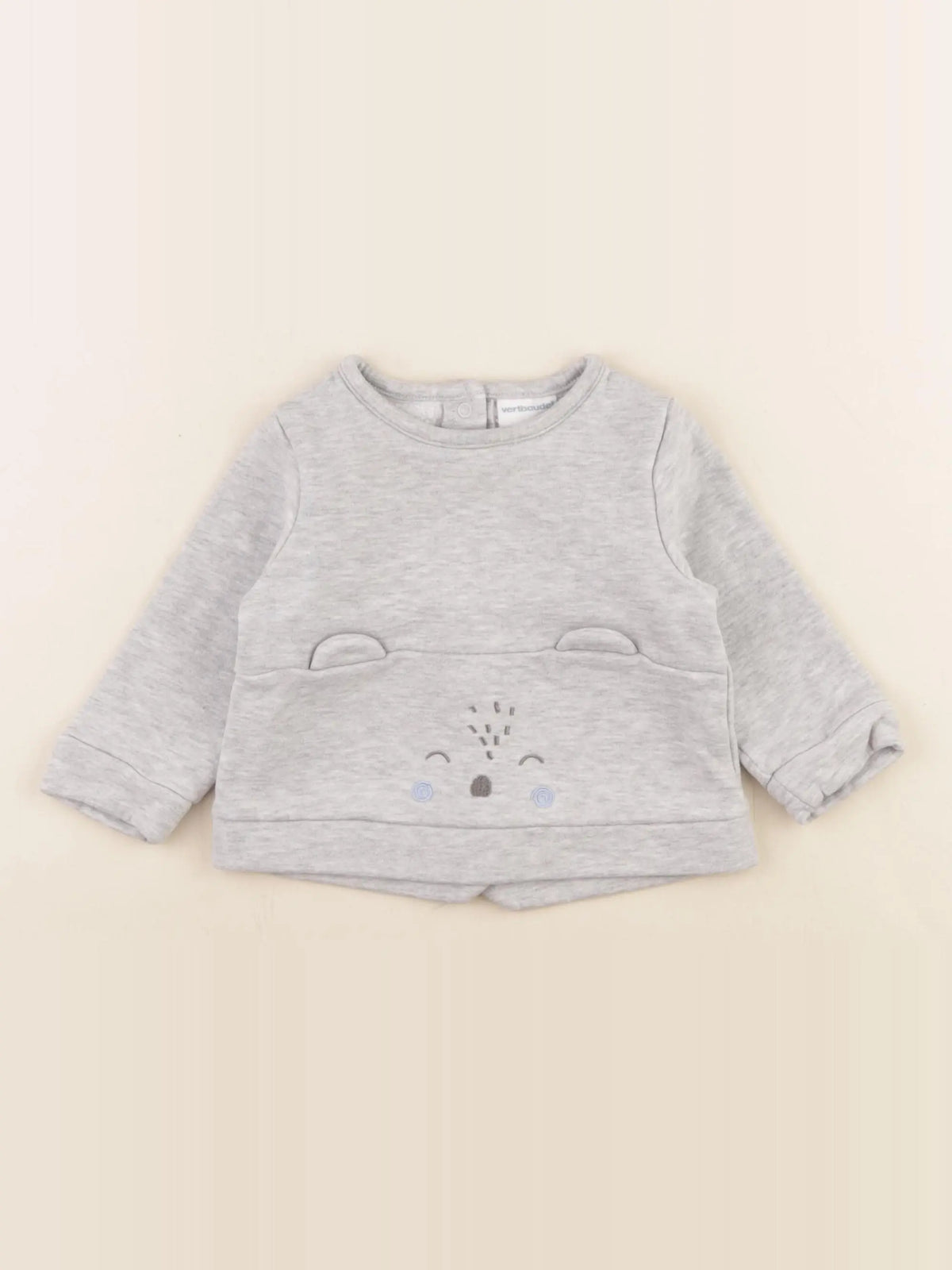 Vertbaudet - sweat gris - 9 mois
