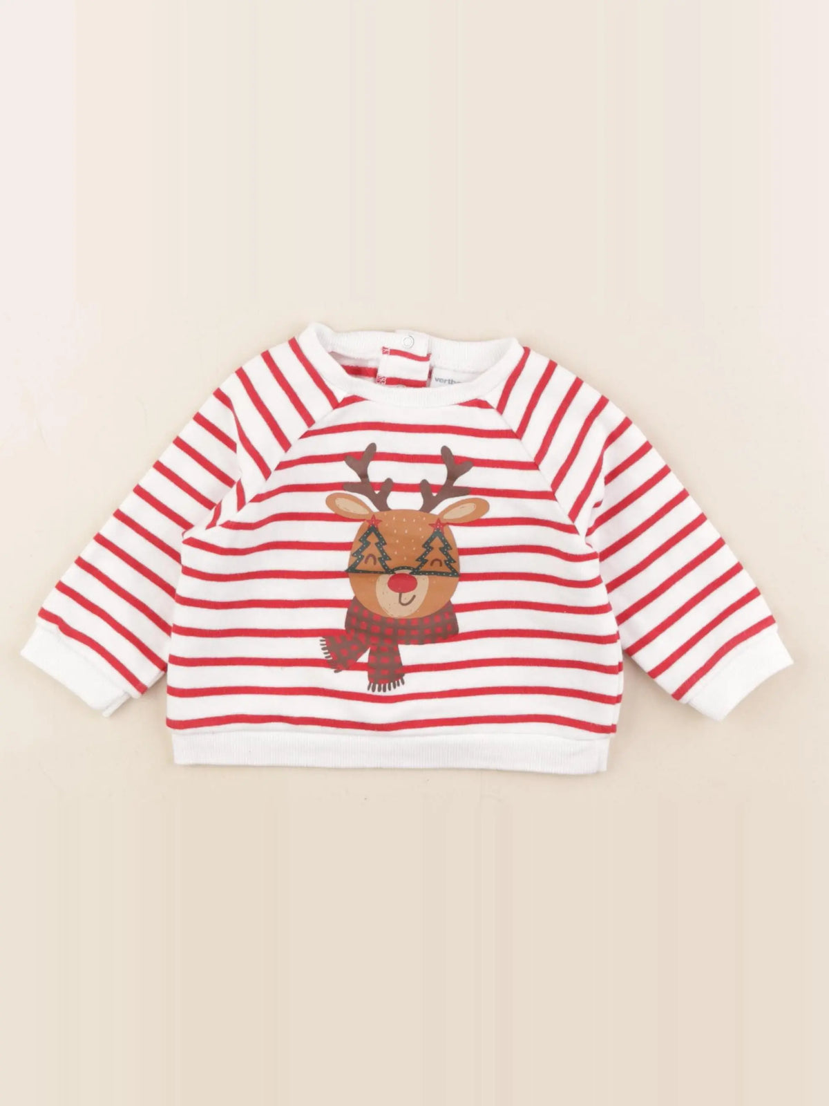 Vertbaudet - sweat rouge - 6 mois