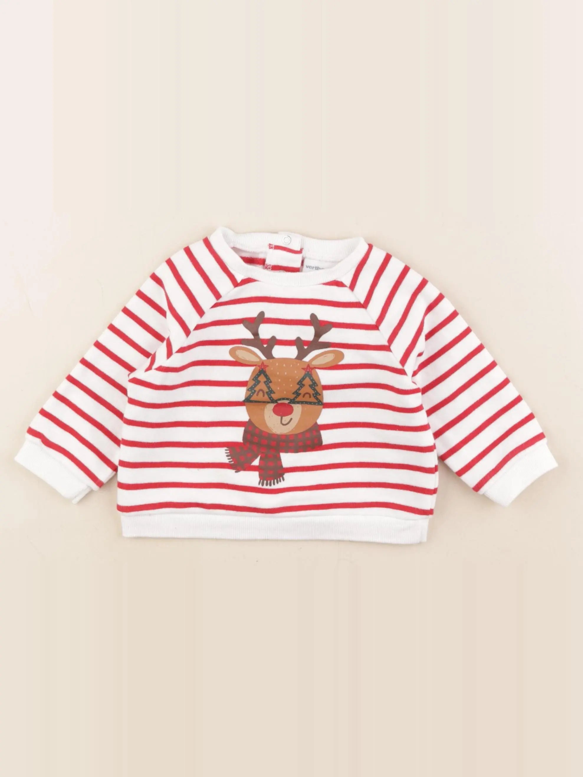 Vertbaudet - sweat rouge - 6 mois