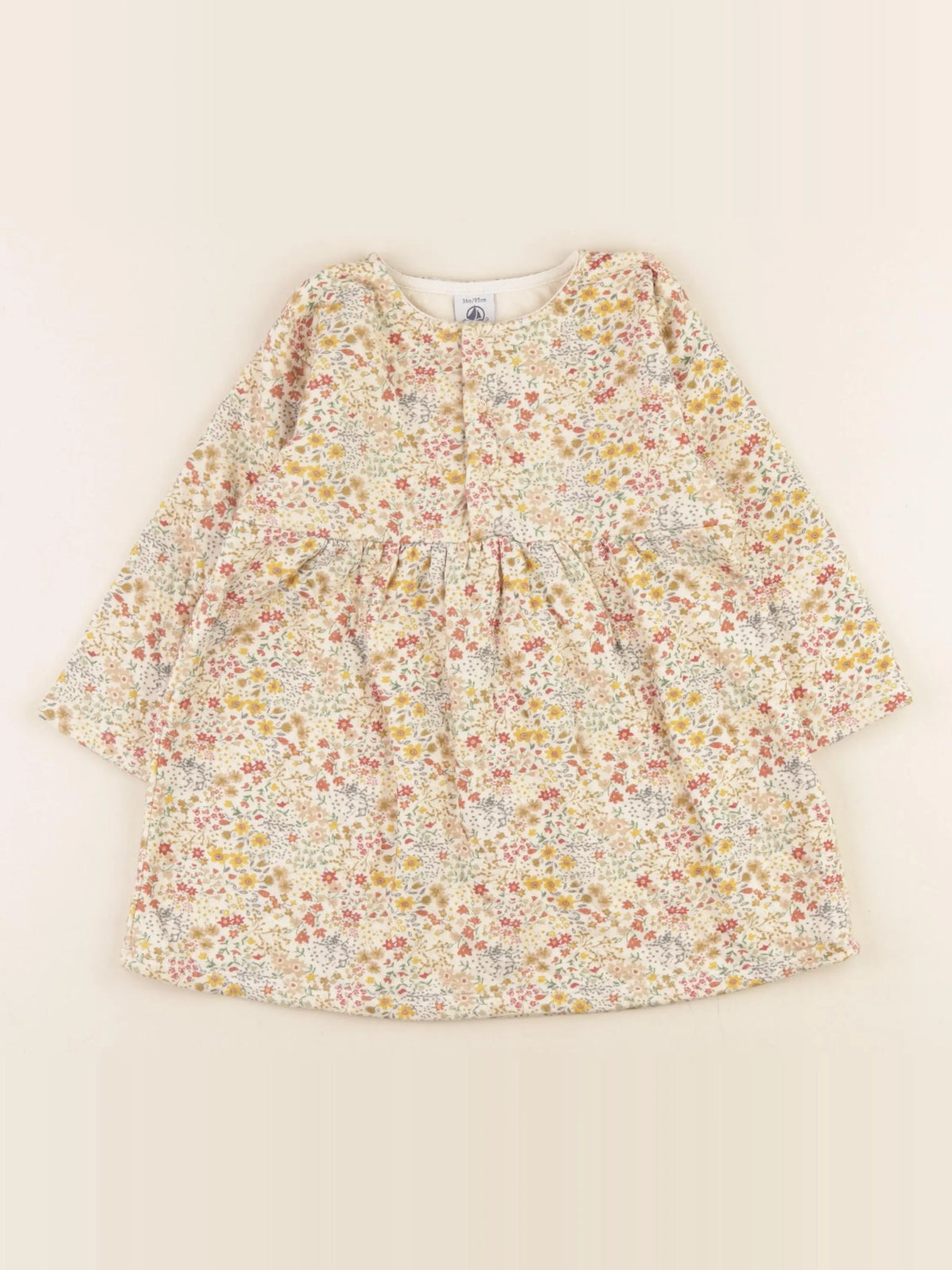 Petit Bateau - robe beige - 36 mois