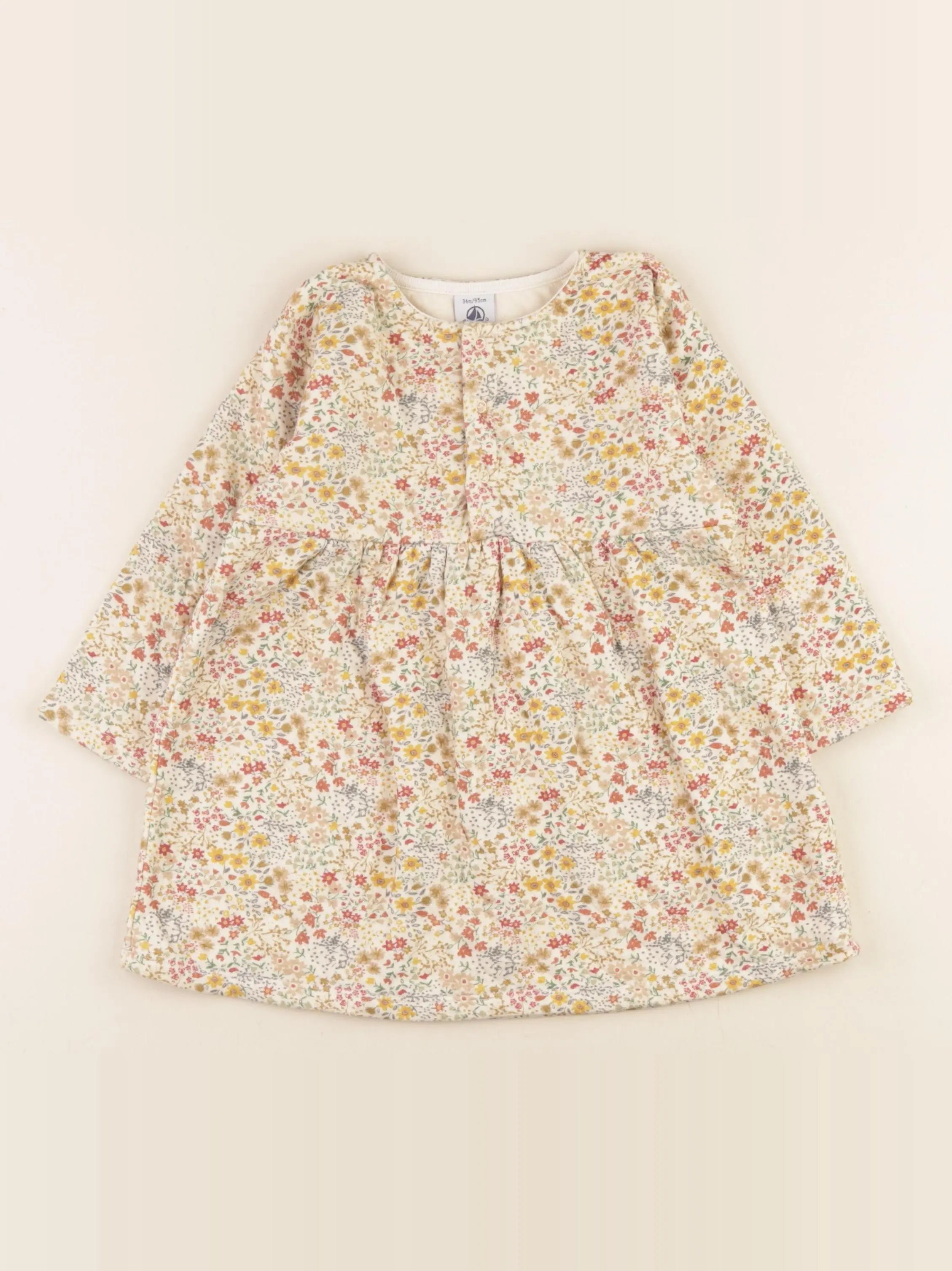 Petit Bateau - robe beige - 36 mois