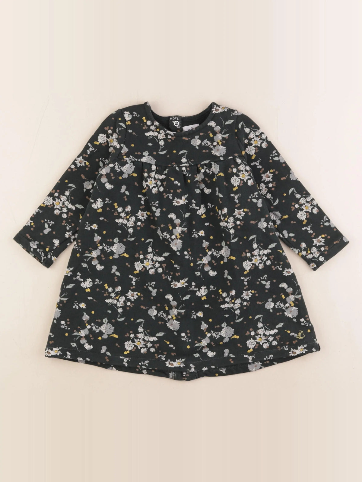 Petit Bateau - robe vert, or - 24 mois