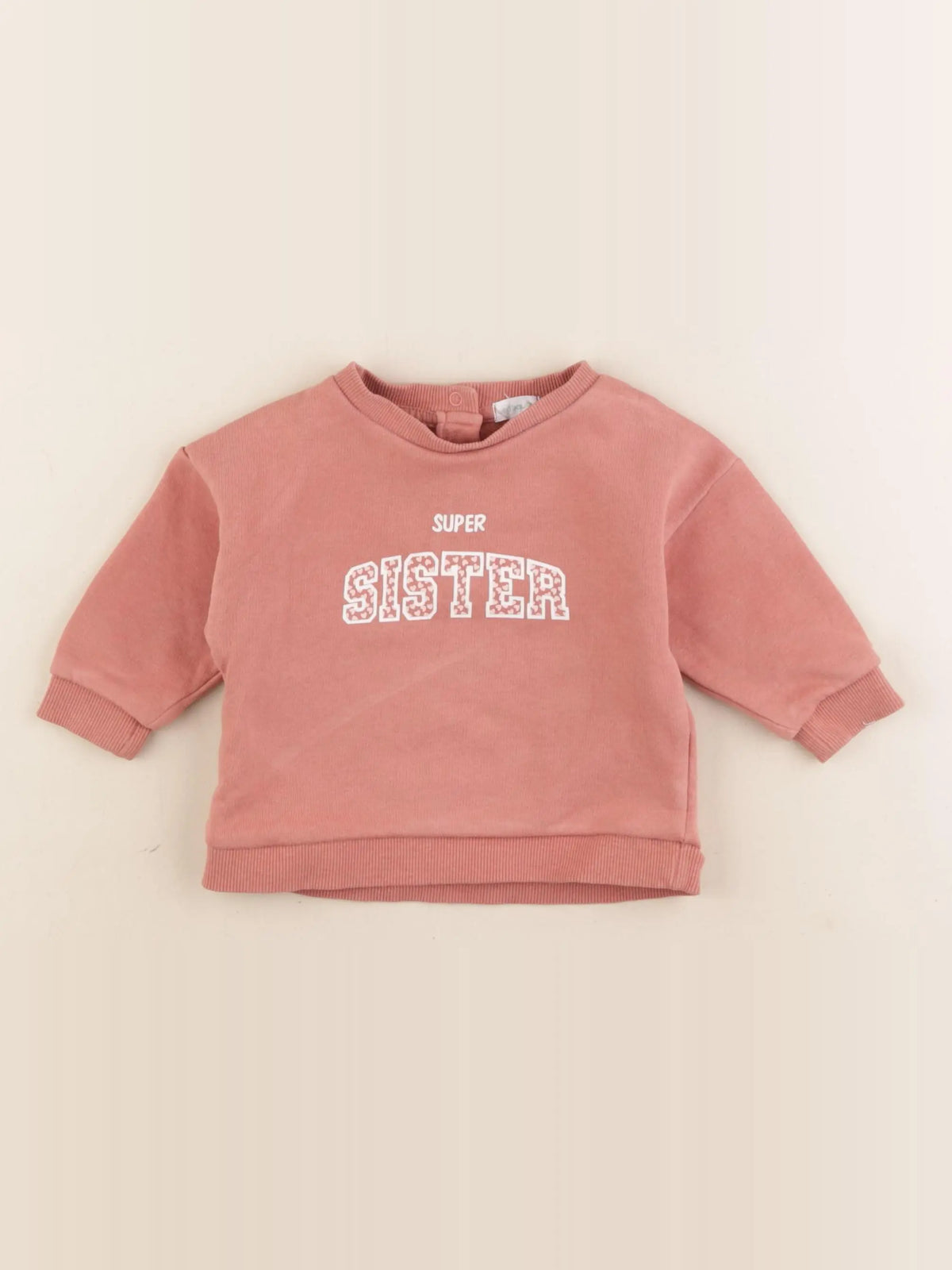 Vertbaudet - sweat rose - 9 mois