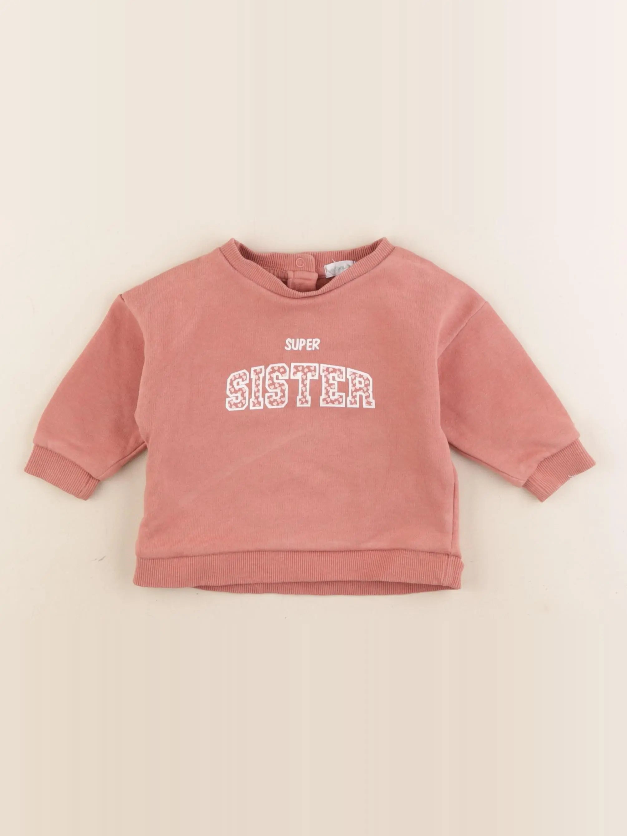 Vertbaudet - sweat rose - 9 mois
