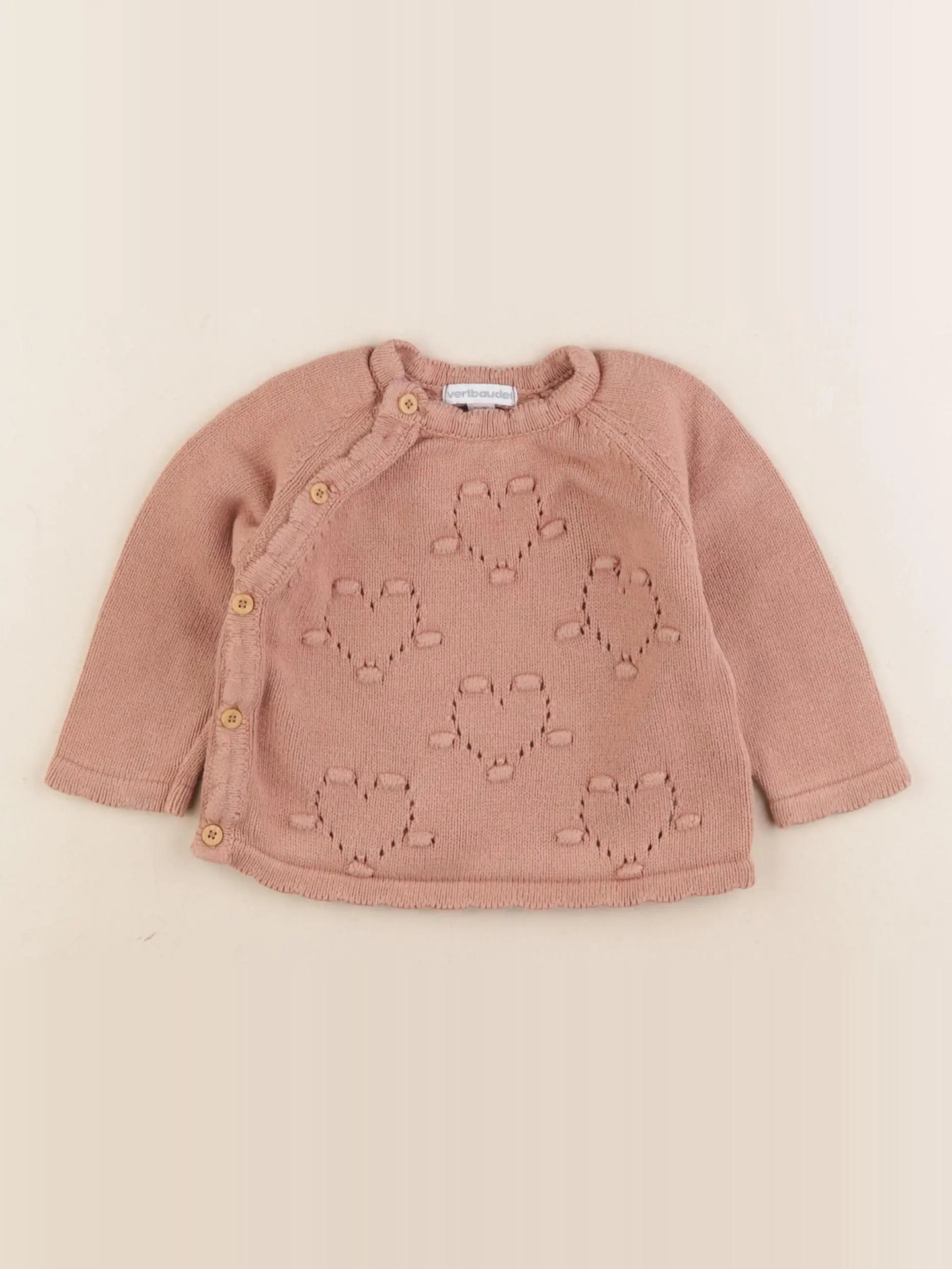 Vertbaudet - pull marron - 12 mois