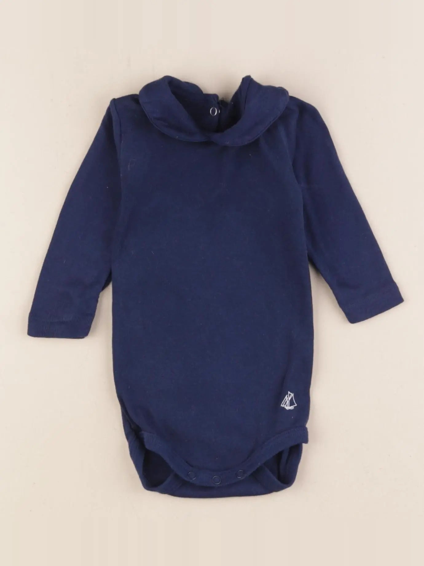 Petit Bateau - body à col bleu - 3 mois