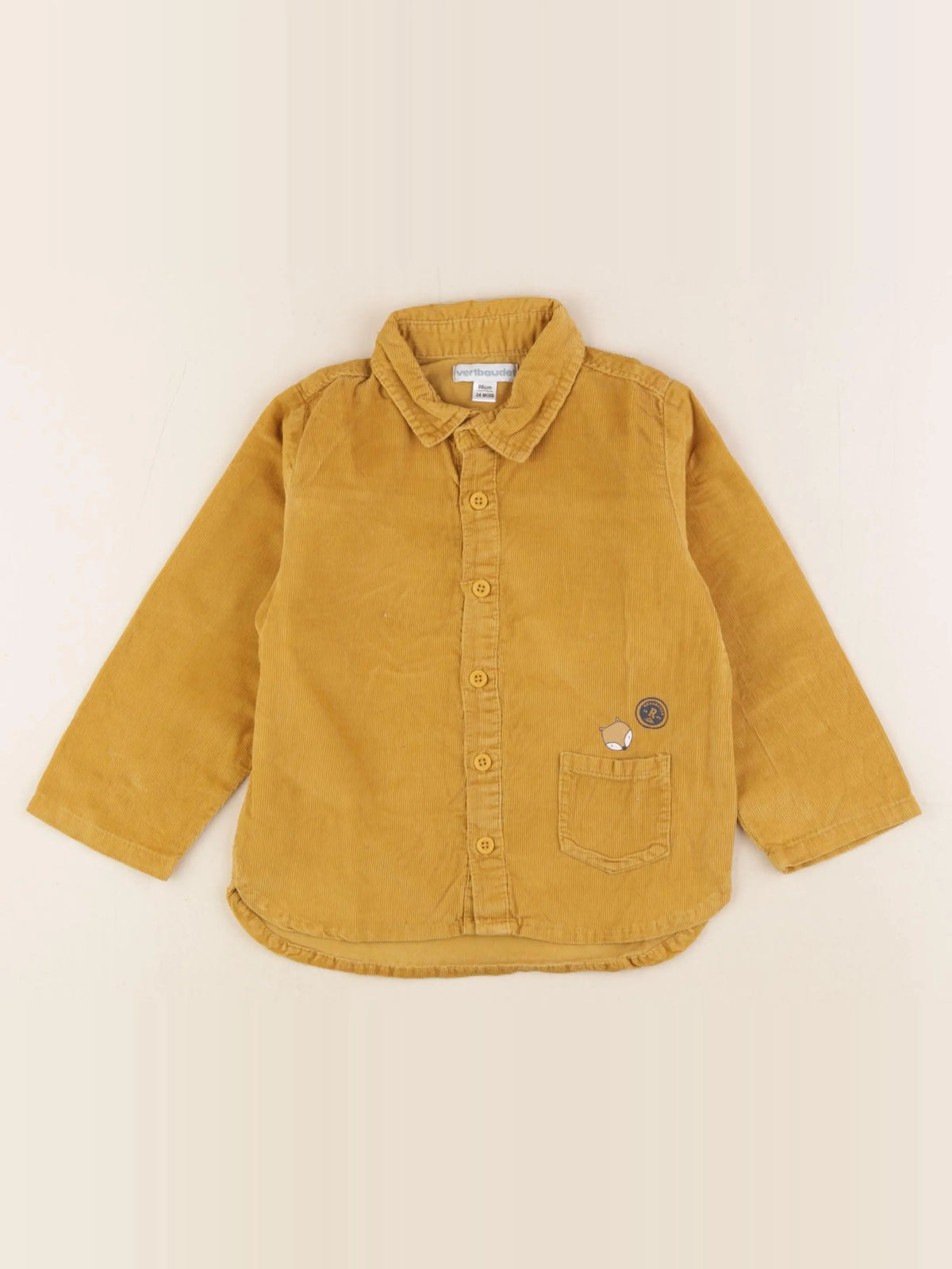 Vertbaudet - chemise jaune - 24 mois