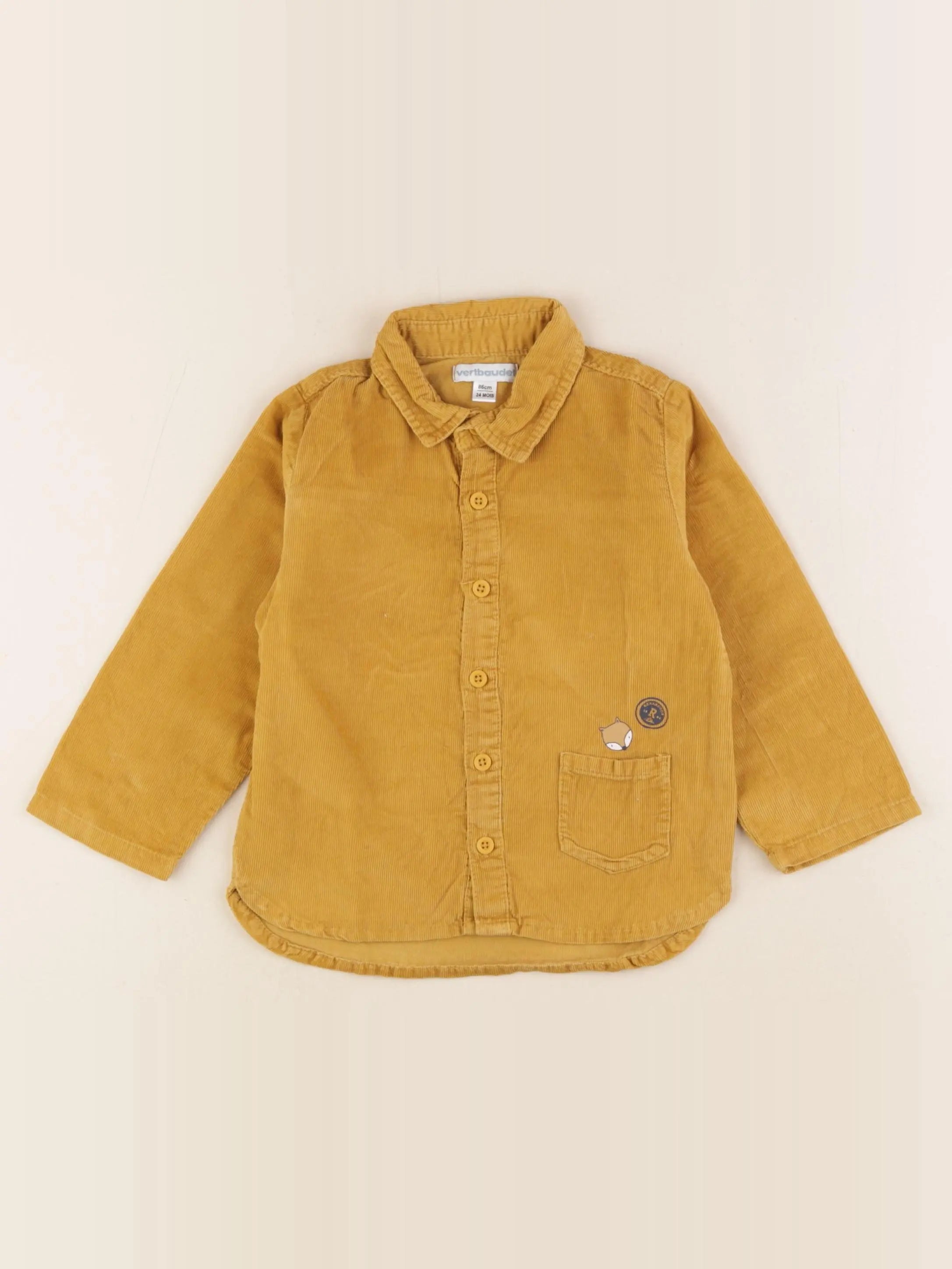 Vertbaudet - chemise jaune - 24 mois
