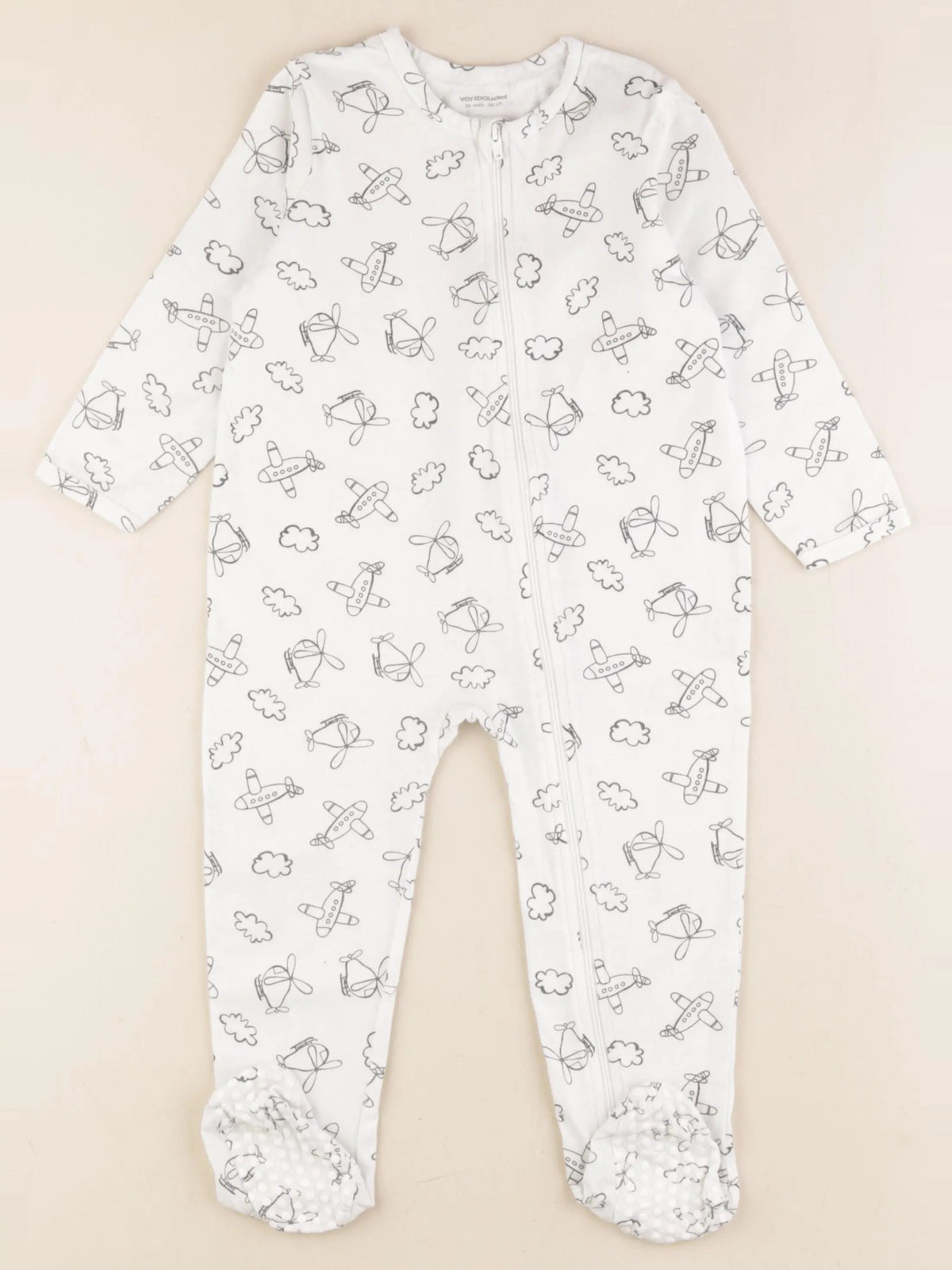 Vertbaudet - pyjama coton blanc - 24 mois
