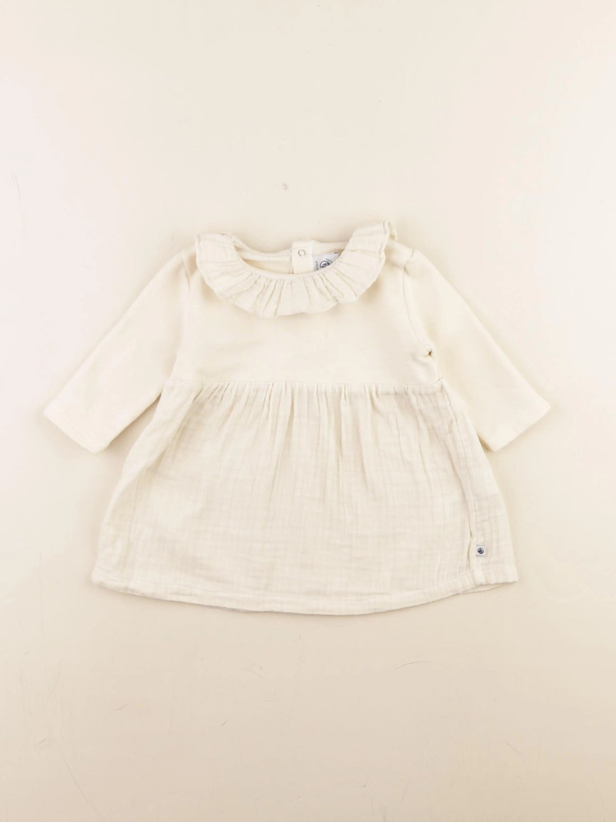 Petit Bateau - robe beige - 12 mois
