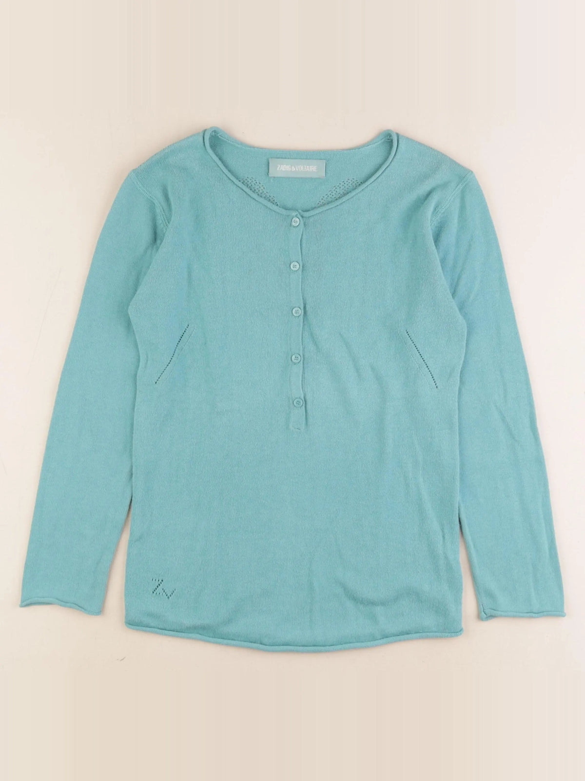 Zadig & Voltaire - pull imprimé au dos bleu - 8 ans