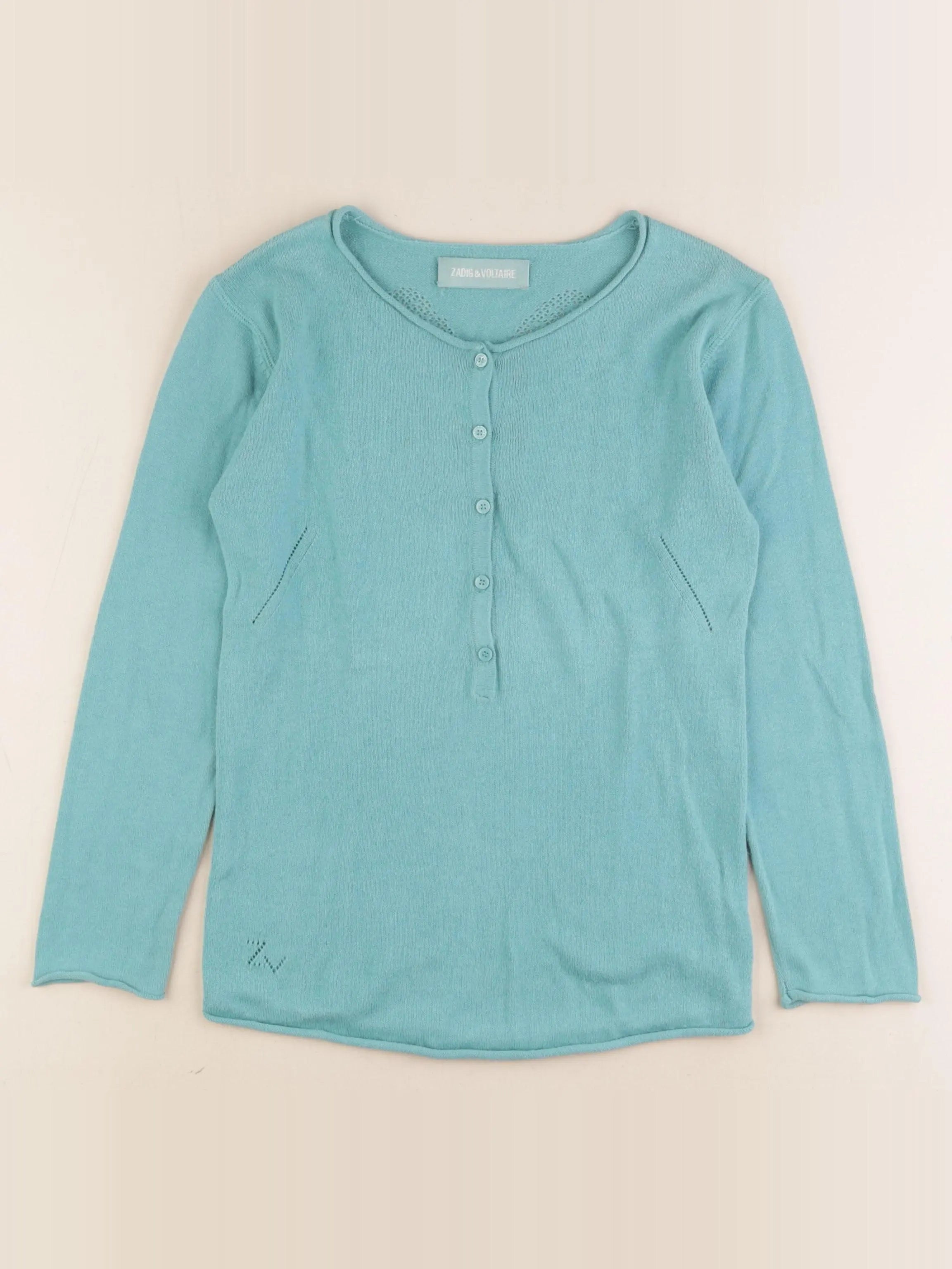 Zadig & Voltaire - pull imprimé au dos bleu - 8 ans