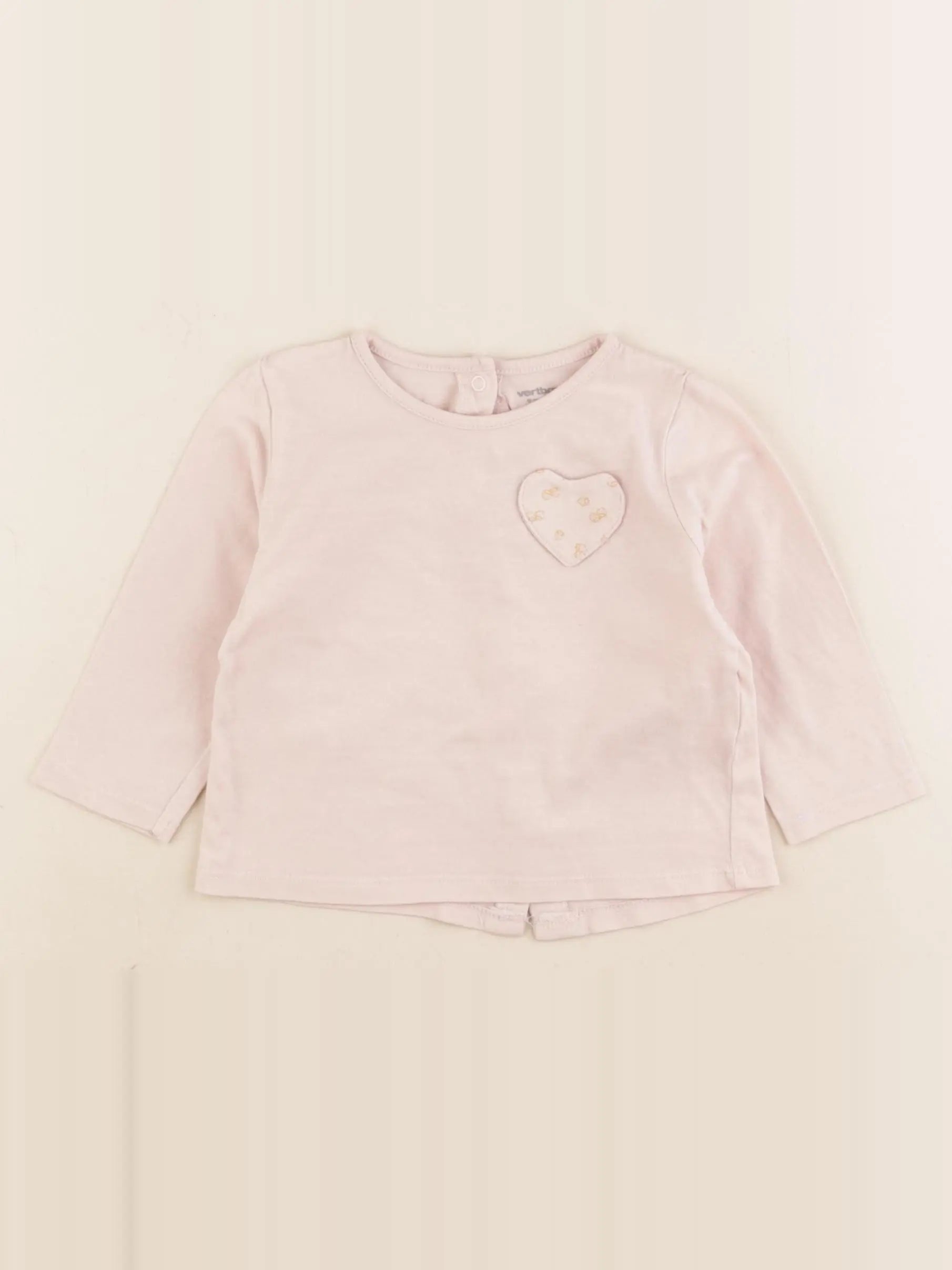 Vertbaudet - tee-shirt or, rose - 9 mois