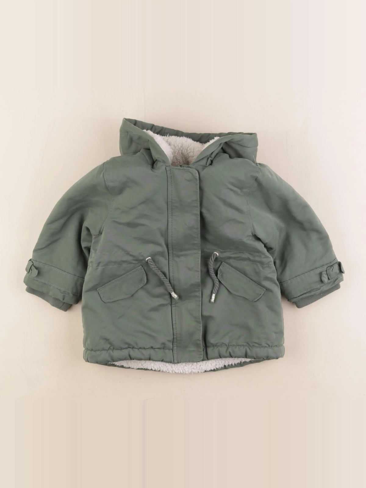Vertbaudet - manteau vert - 18 mois