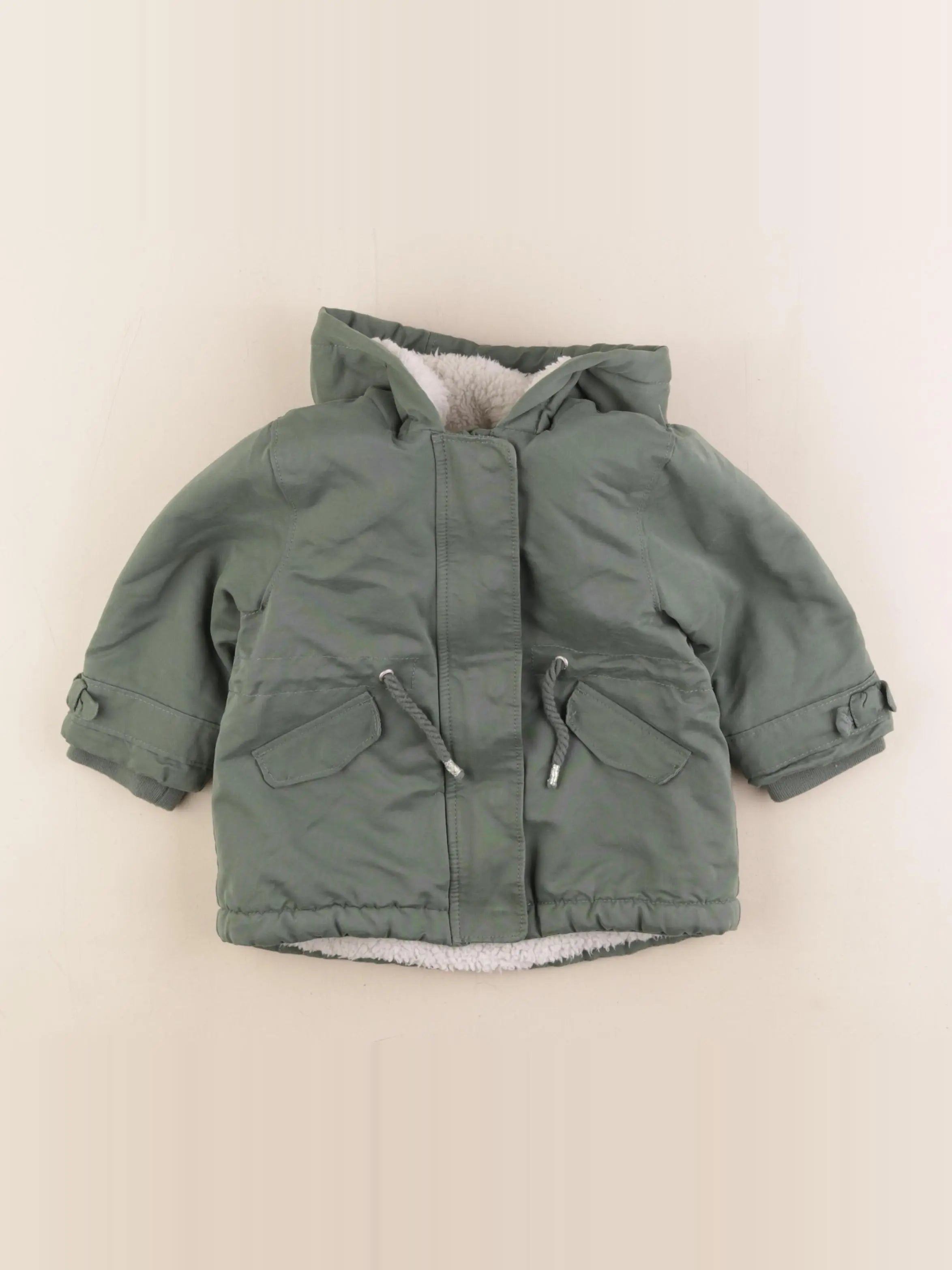 Vertbaudet - manteau vert - 18 mois