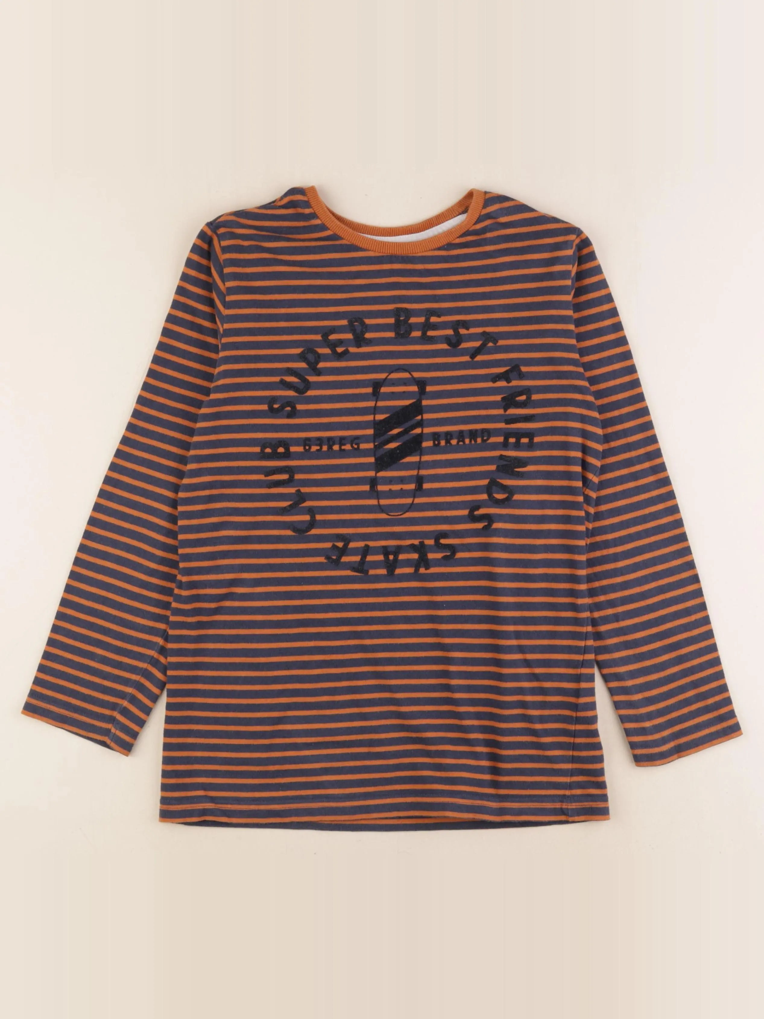 Vertbaudet - tee-shirt bleu, marron - 10 ans