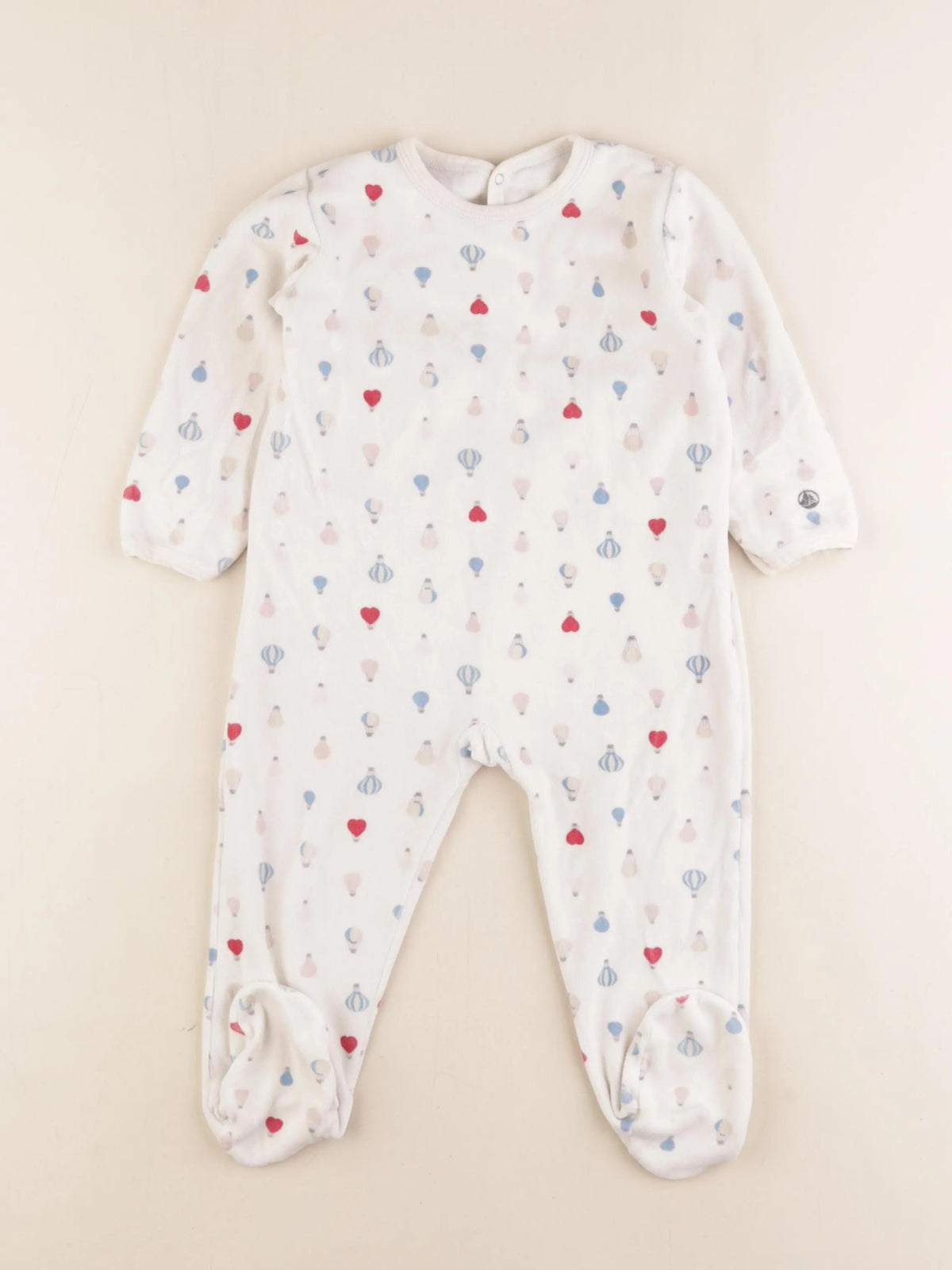 Petit Bateau - pyjama velours beige - 24 mois