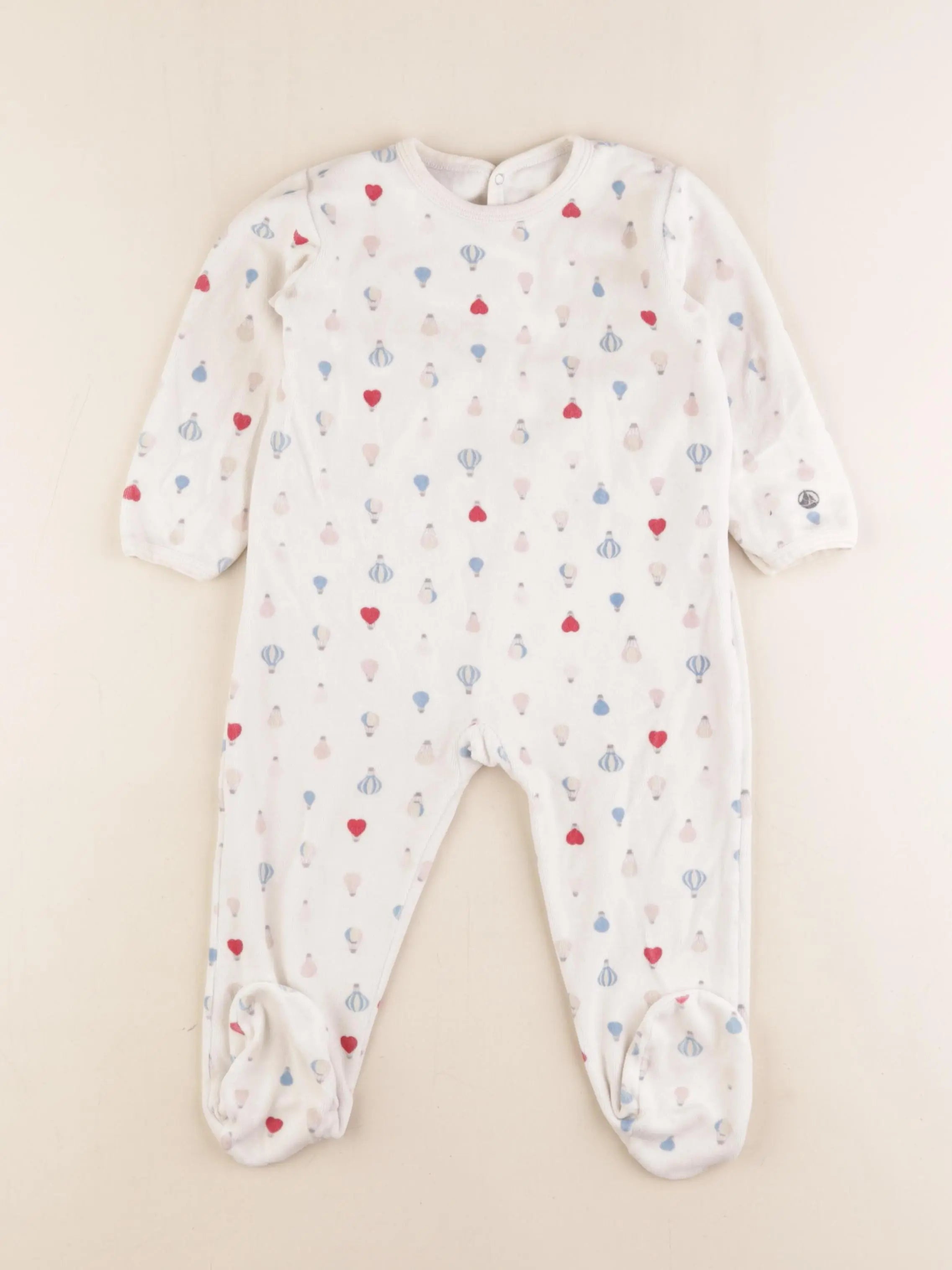 Petit Bateau - pyjama velours beige - 24 mois