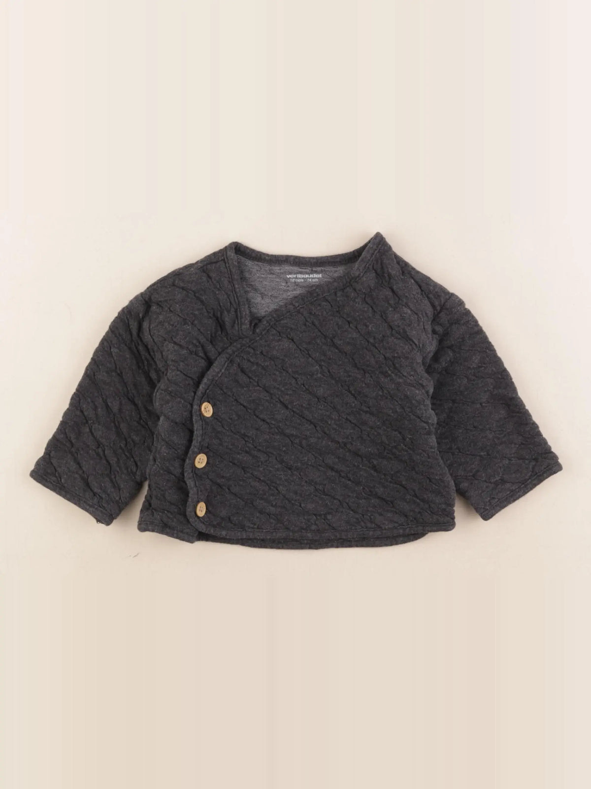 Vertbaudet - sweat gris - 12 mois