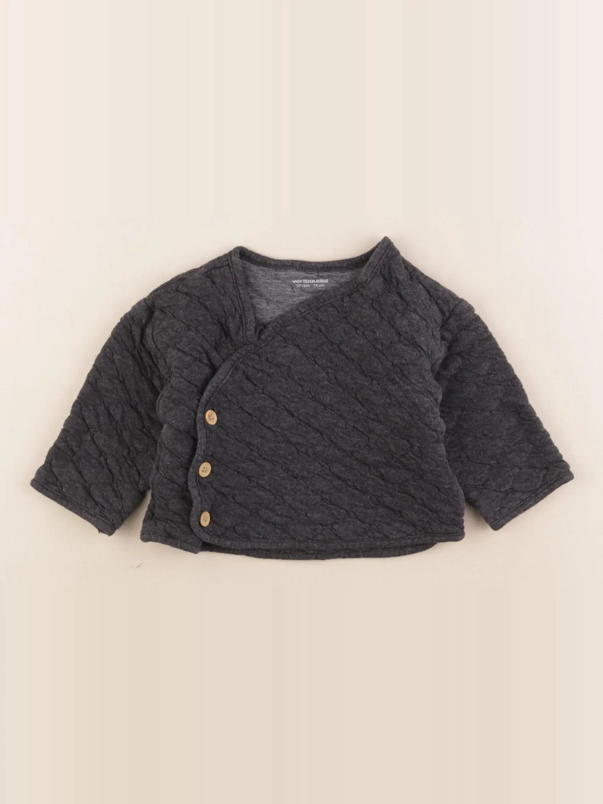 Vertbaudet - sweat gris - 12 mois