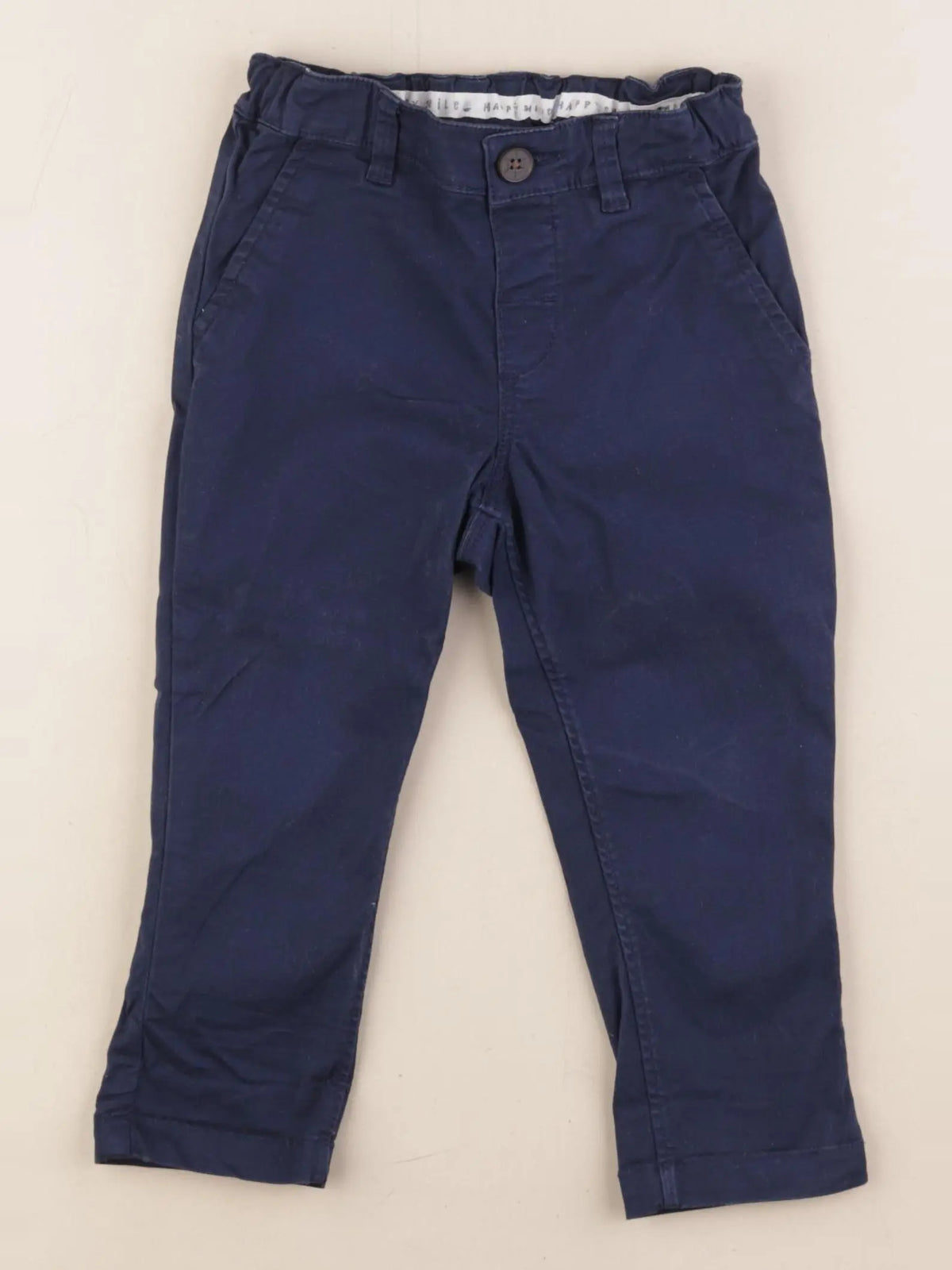 H&M - pantalon bleu - 12/18 mois