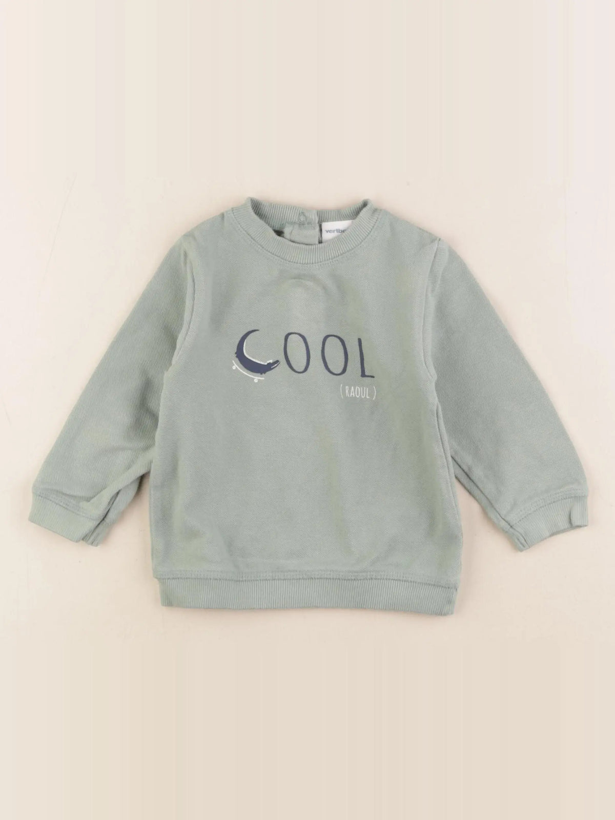 Vertbaudet - sweat vert - 12 mois
