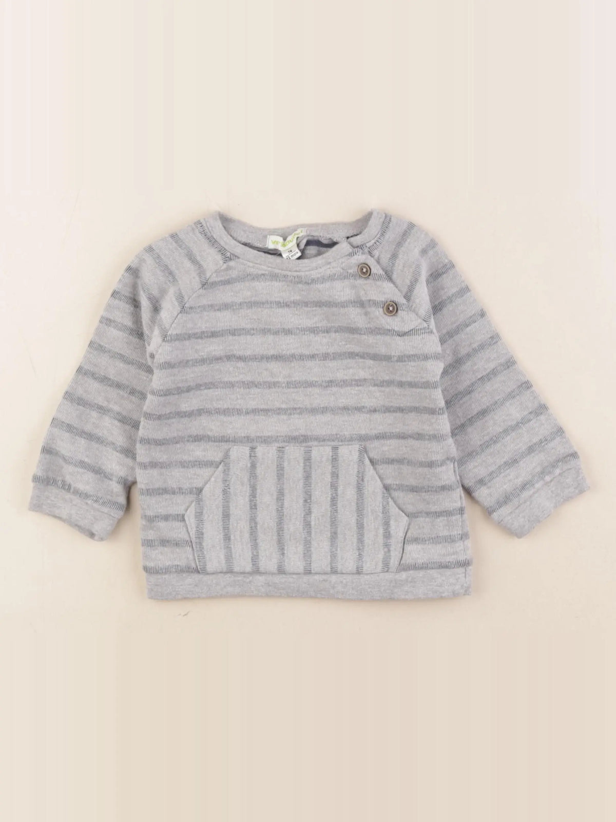 Vertbaudet - sweat gris - 12 mois