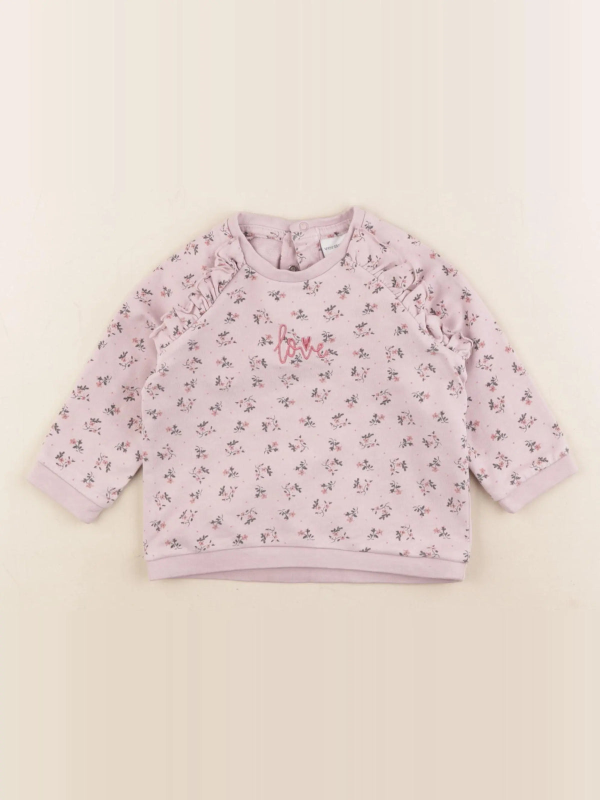 Vertbaudet - sweat violet, rose - 12 mois