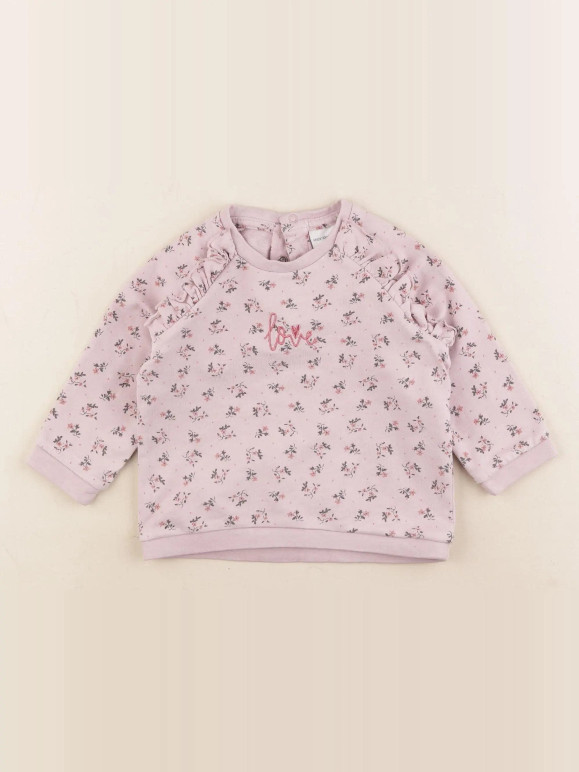 Vertbaudet - sweat violet, rose - 12 mois