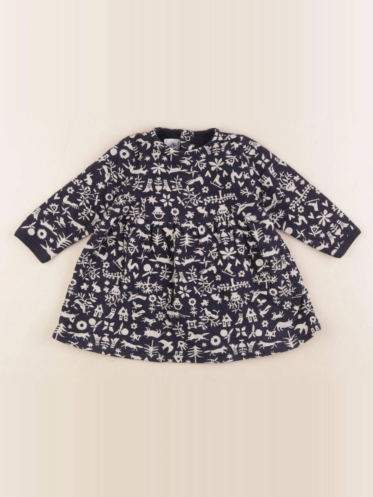 Petit Bateau - robe bleu - 12 mois