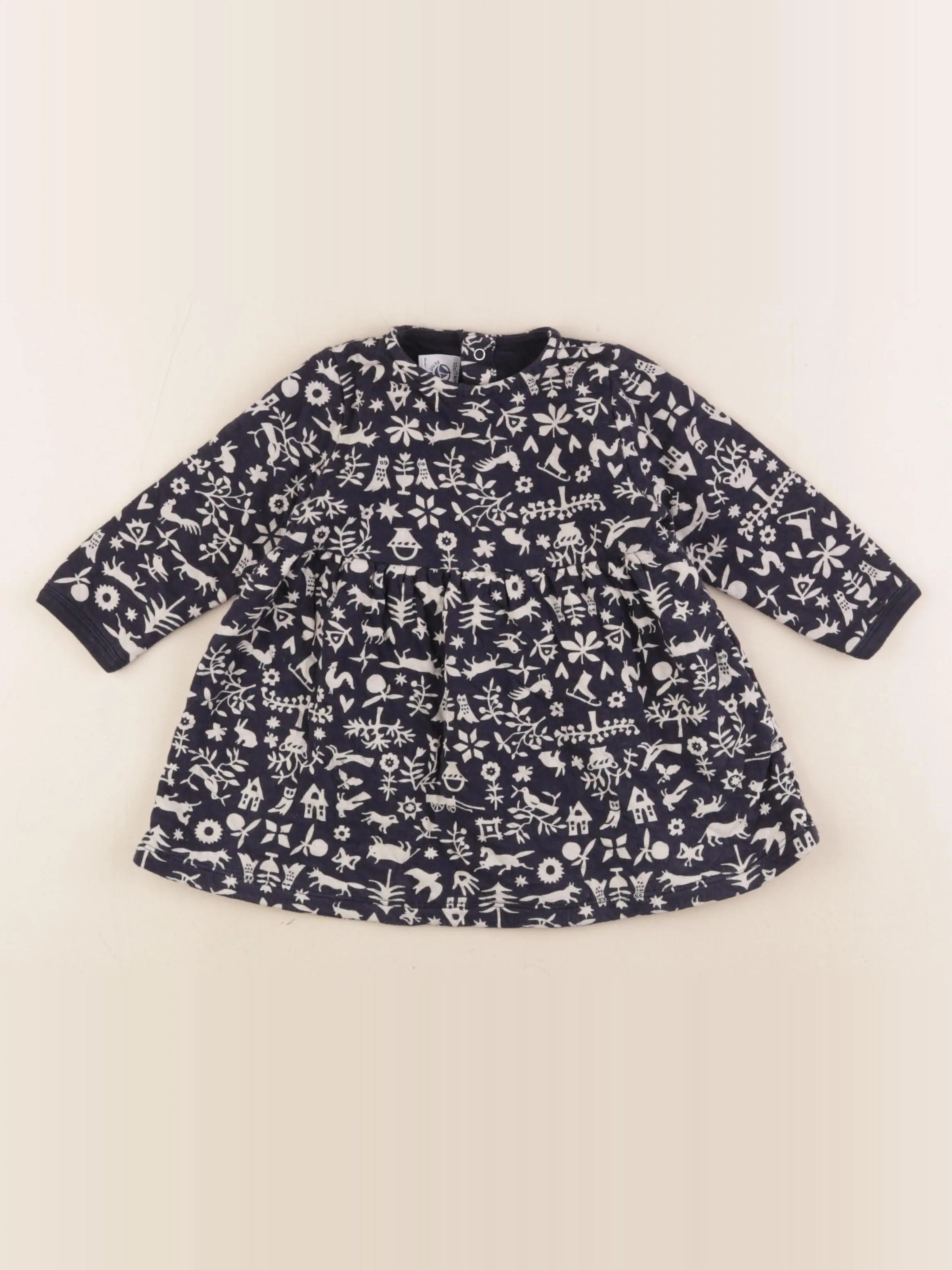 Petit Bateau - robe bleu - 12 mois