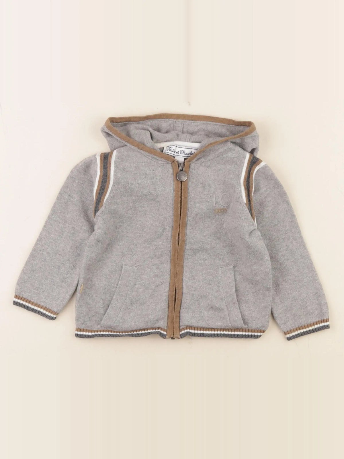 Tartine & Chocolat - gilet gris - 1 an