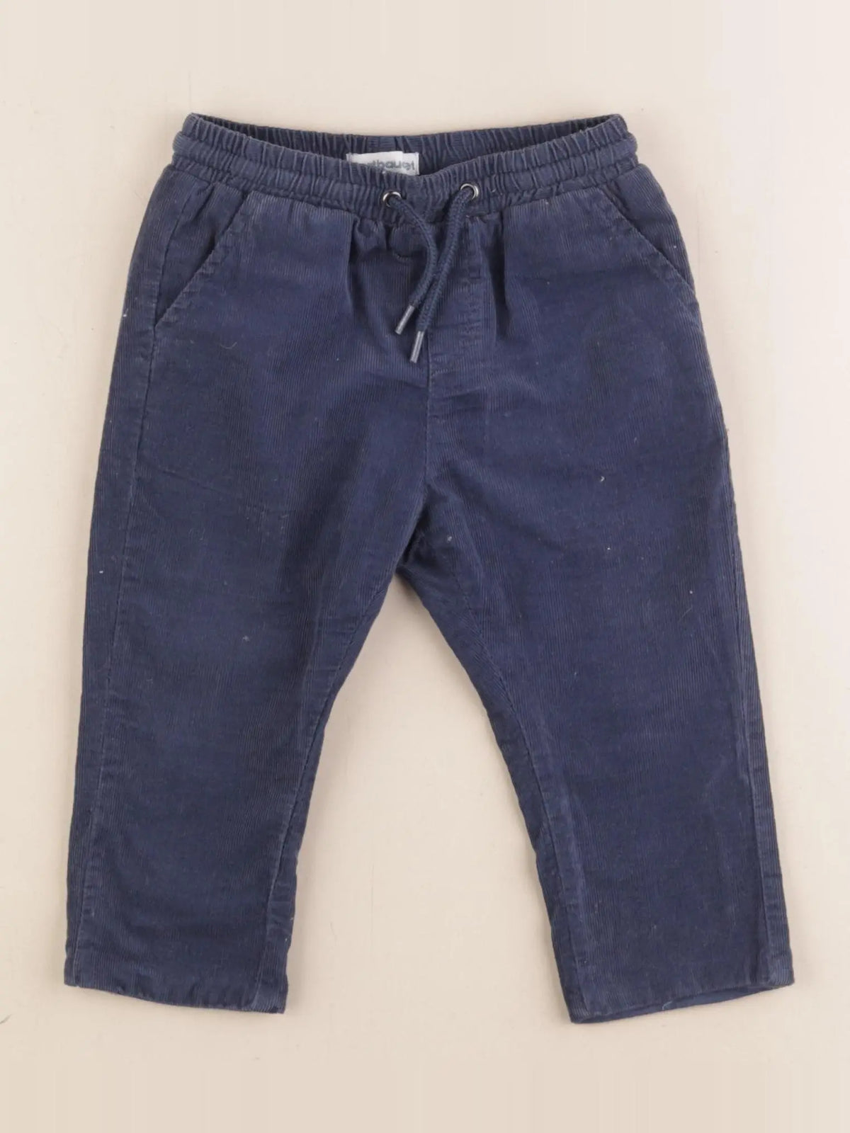 Vertbaudet - pantalon doublé bleu - 12 mois