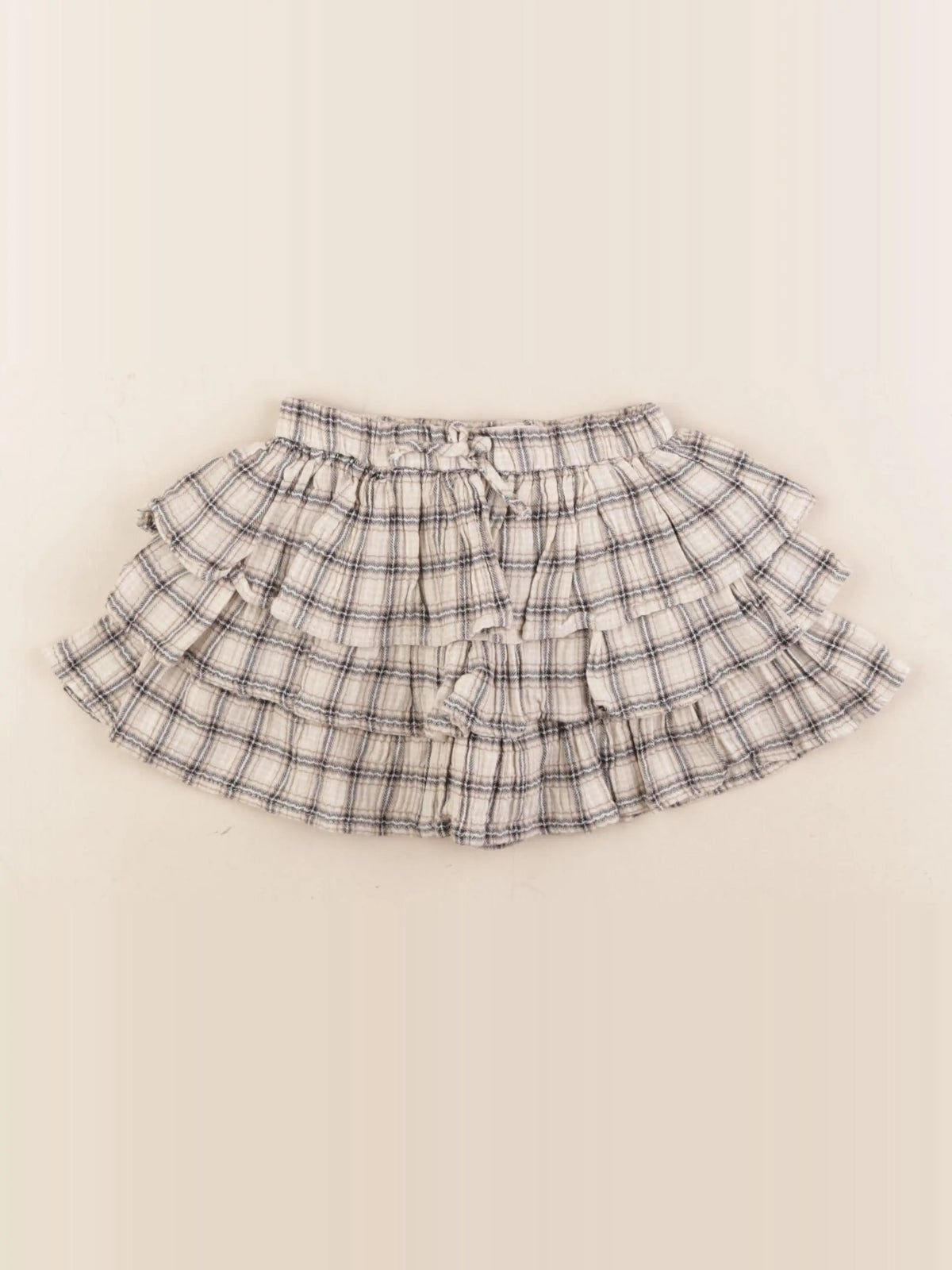 Zara - jupe short beige, noir - 18 mois