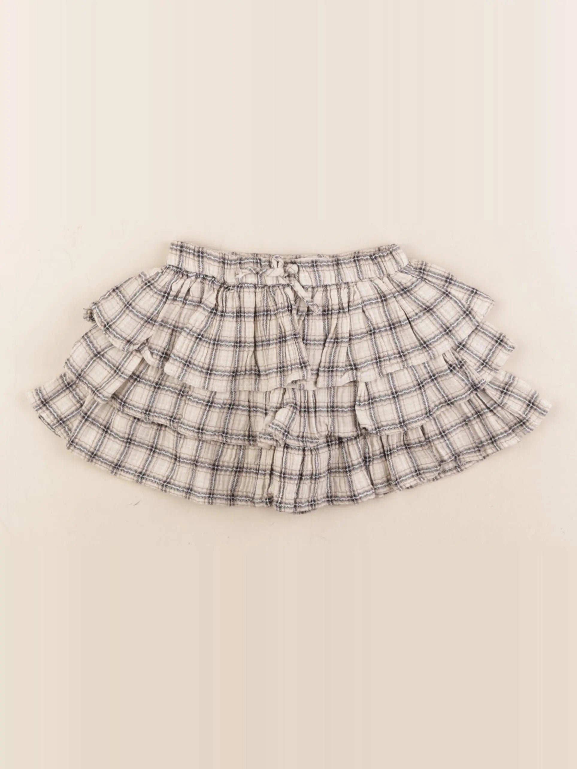 Zara - jupe short beige, noir - 18 mois