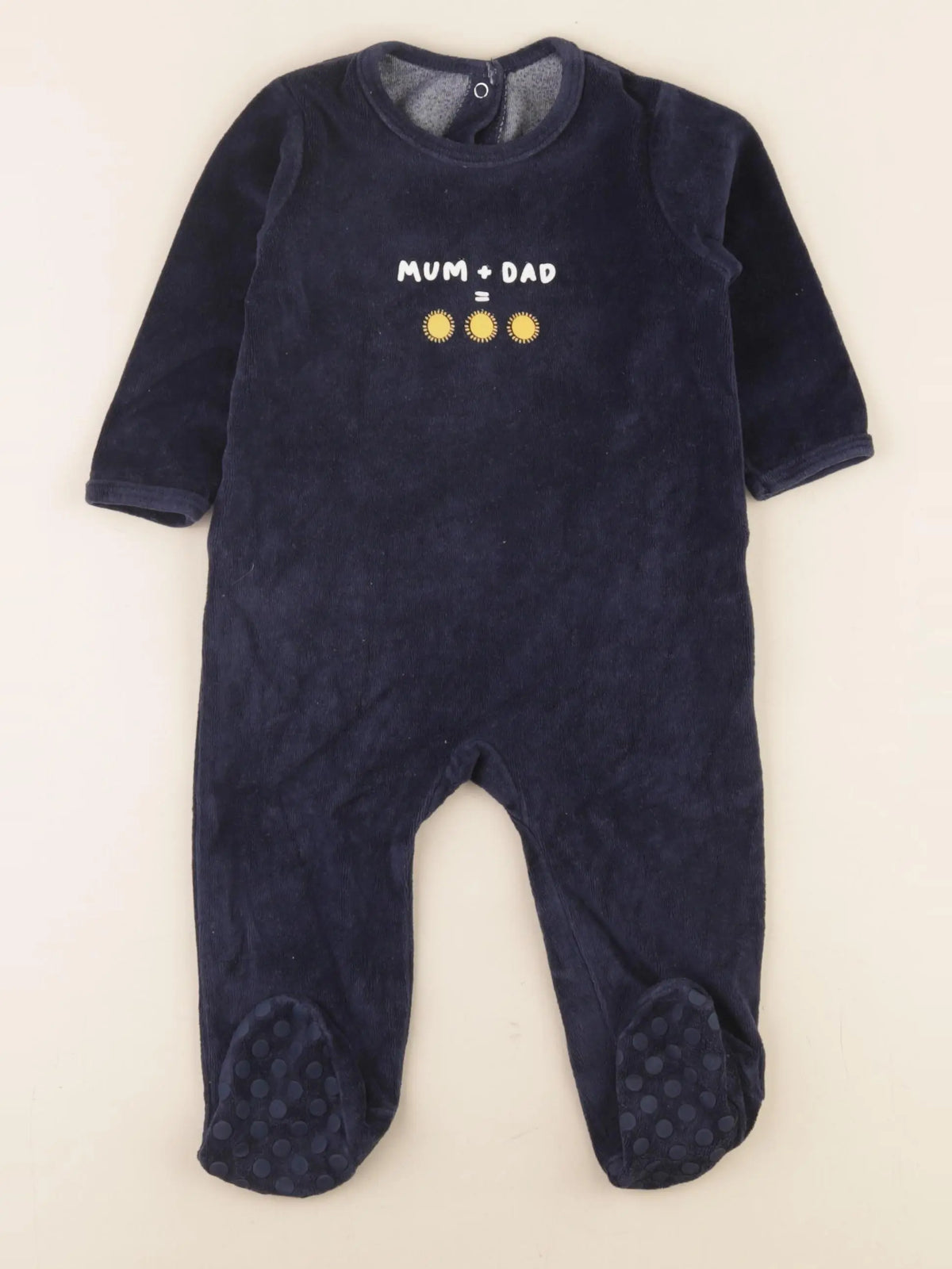 Vertbaudet - pyjama velours bleu - 12 mois