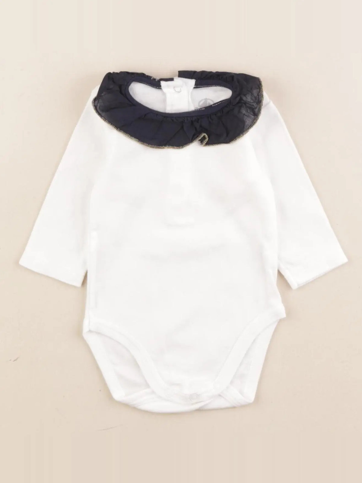 Petit Bateau - body à col blanc - 3 mois