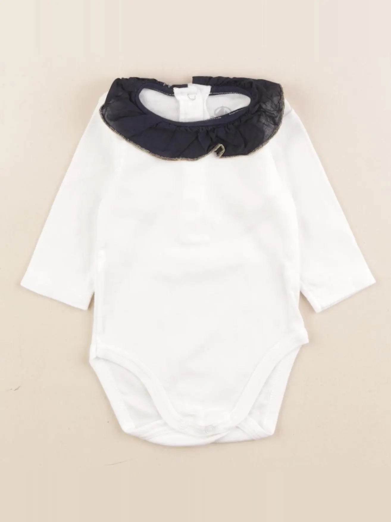 Petit Bateau - body à col blanc - 3 mois